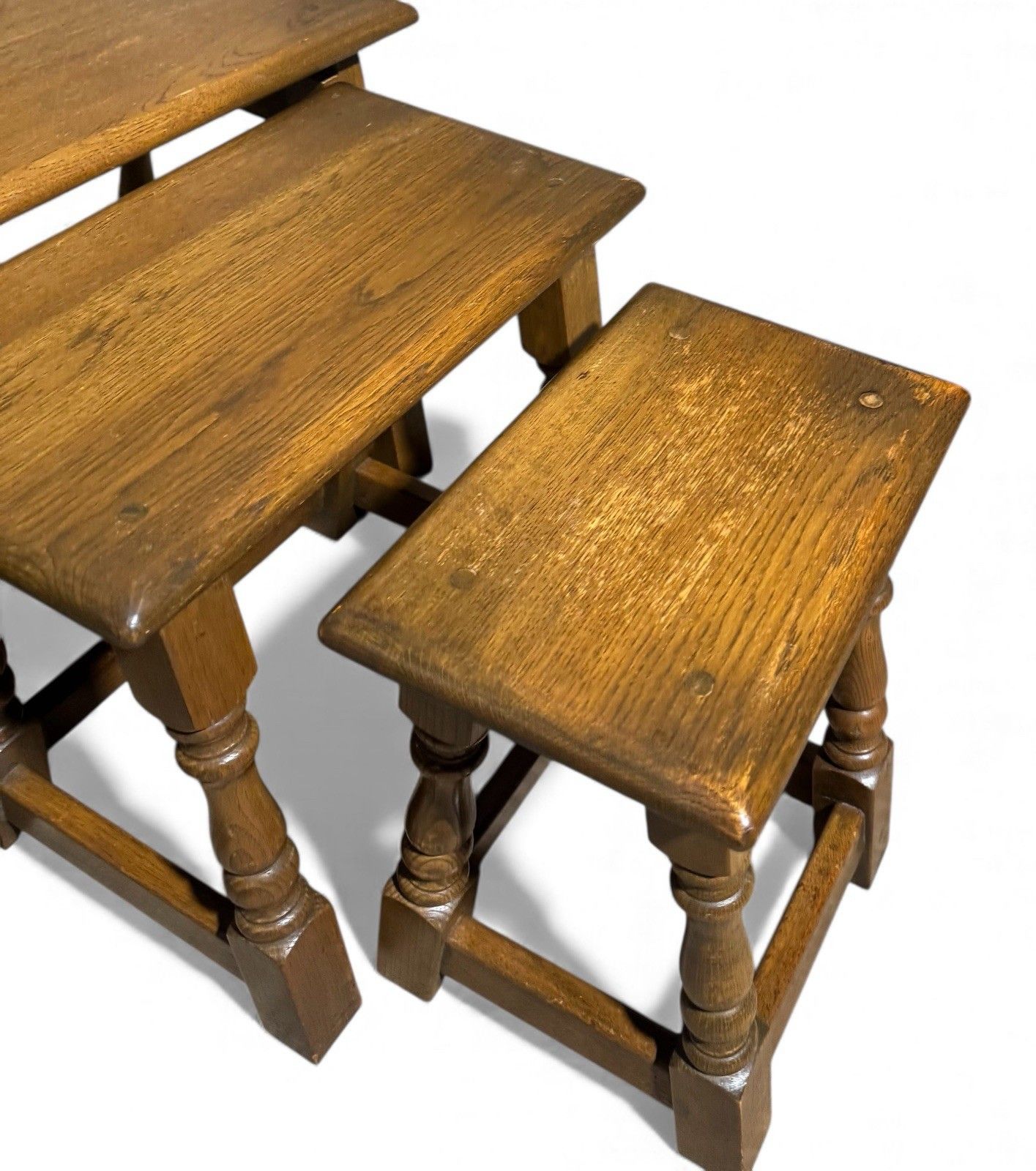 Old Charm Solid Oak Sideboard Nest Of Tables Superior Quality Antique Style photo Furniture