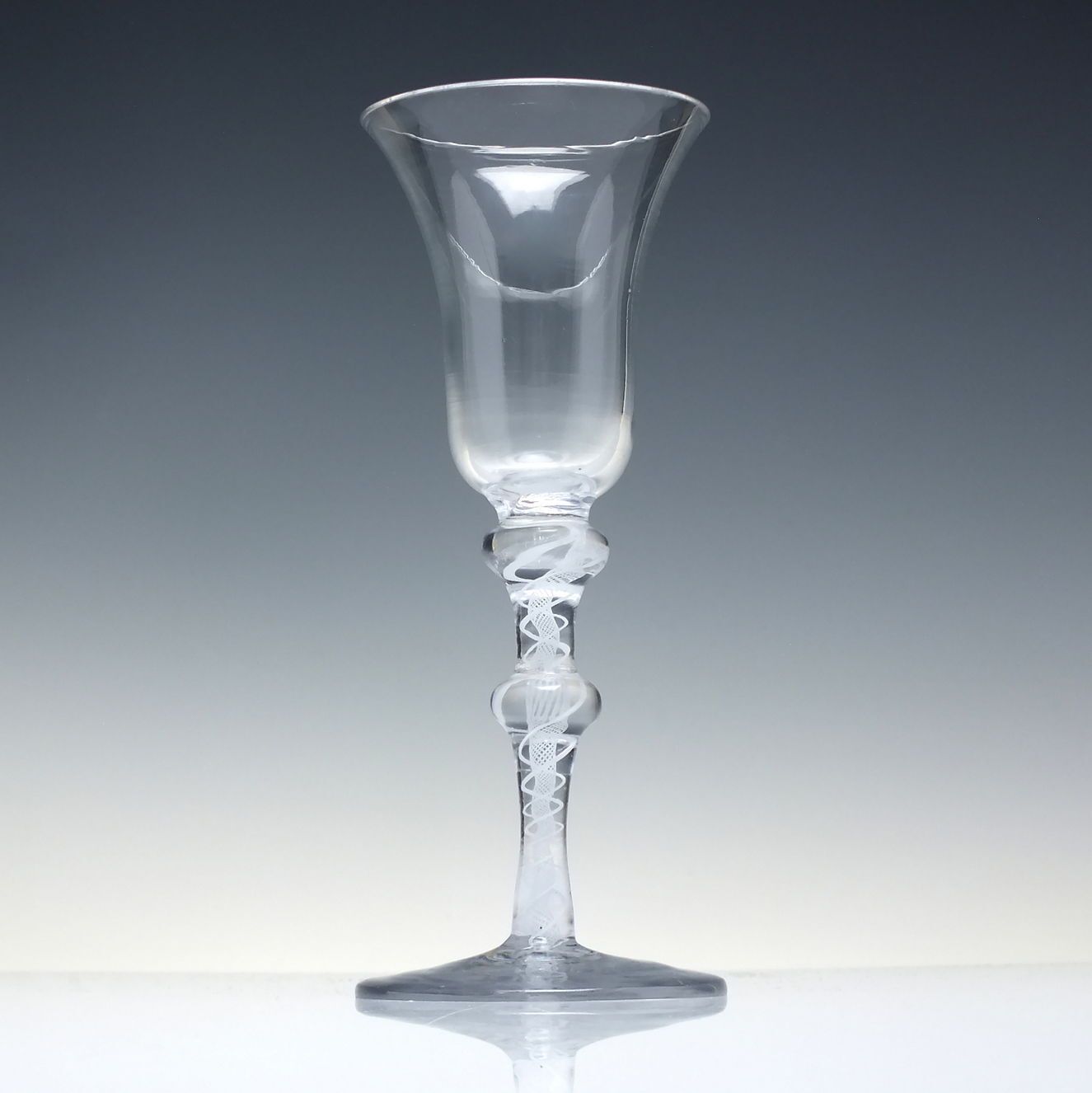 Georgian Double Knop Opaque Twist Wine Glass C1760 photo furniture