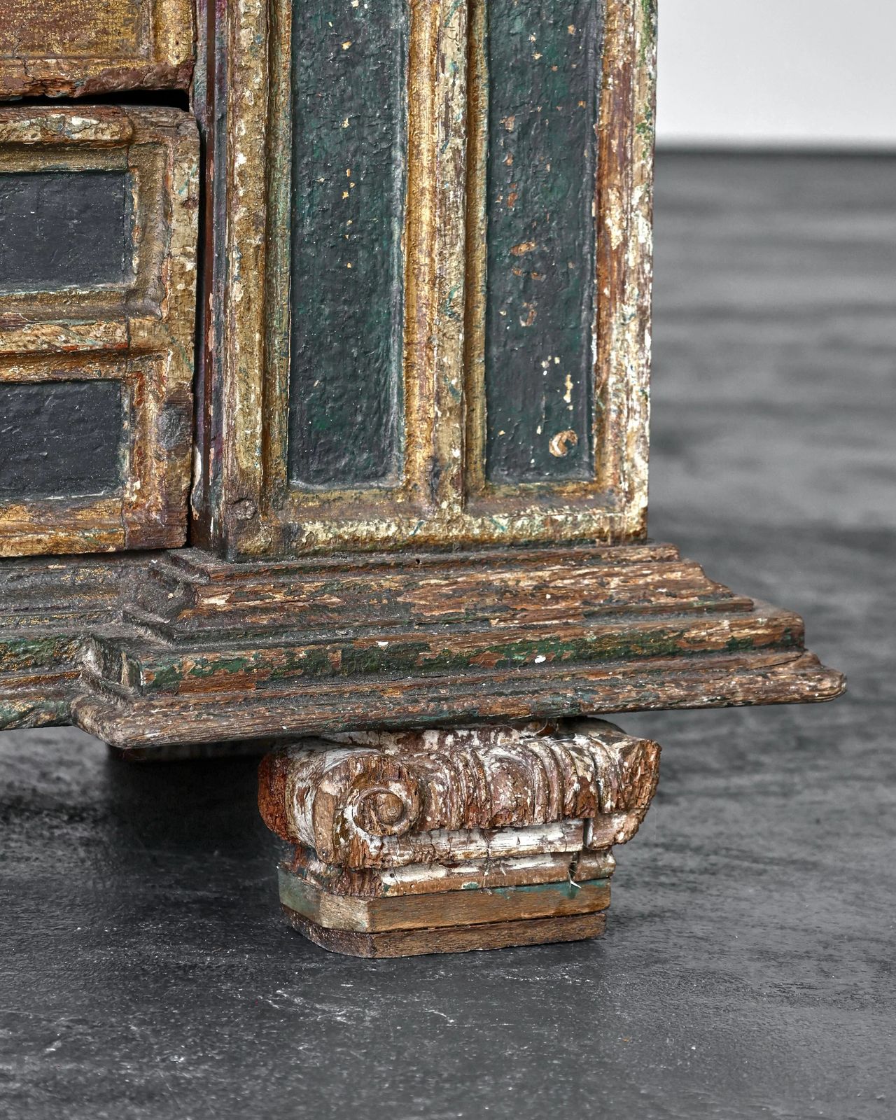 photo for sale Early 18th C. Spanish Gilded & Painted Chest Of Drawers