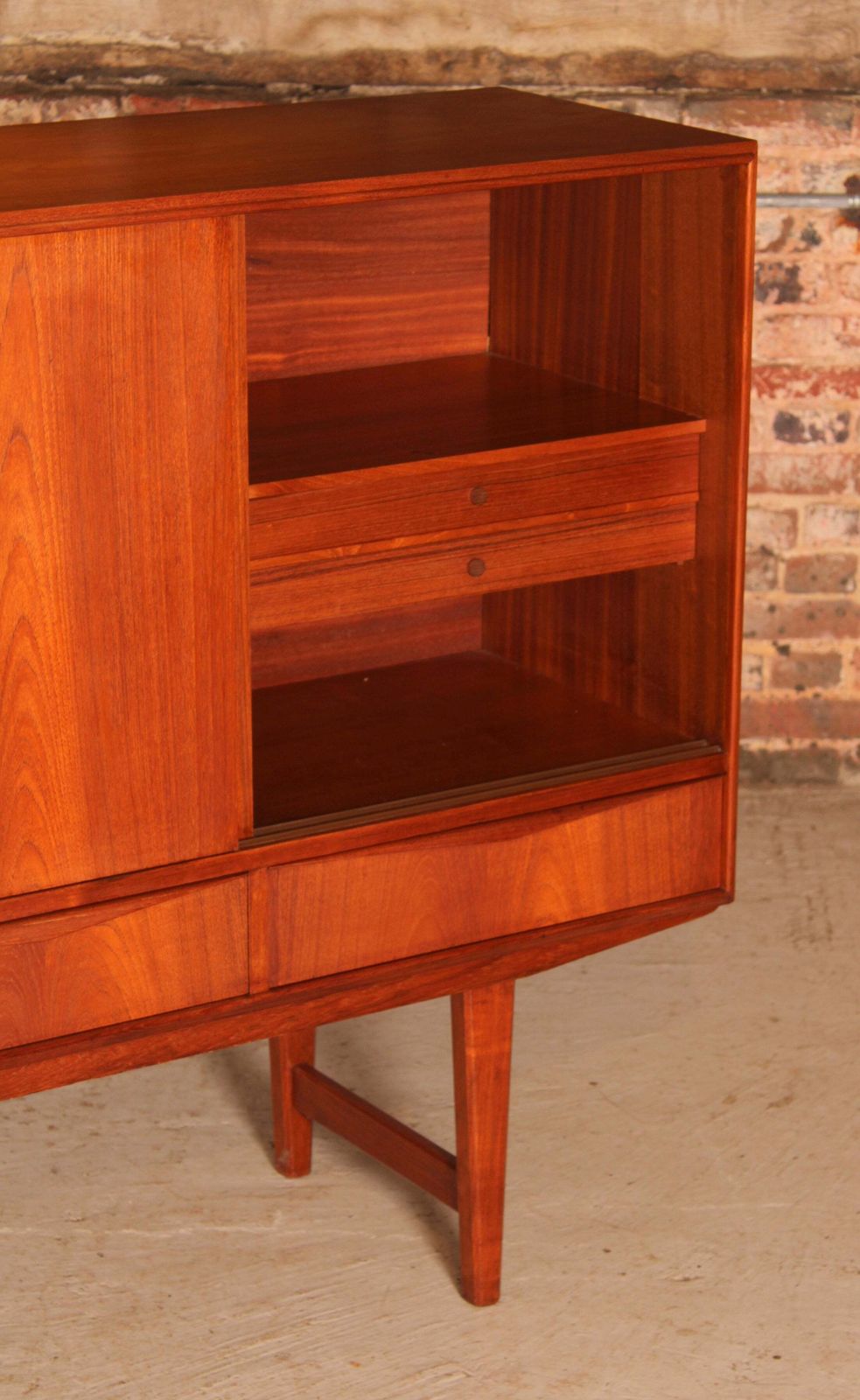 Danish Mid Century Teak Highboard By E.W. Bach, Circa 1960s photo vintage