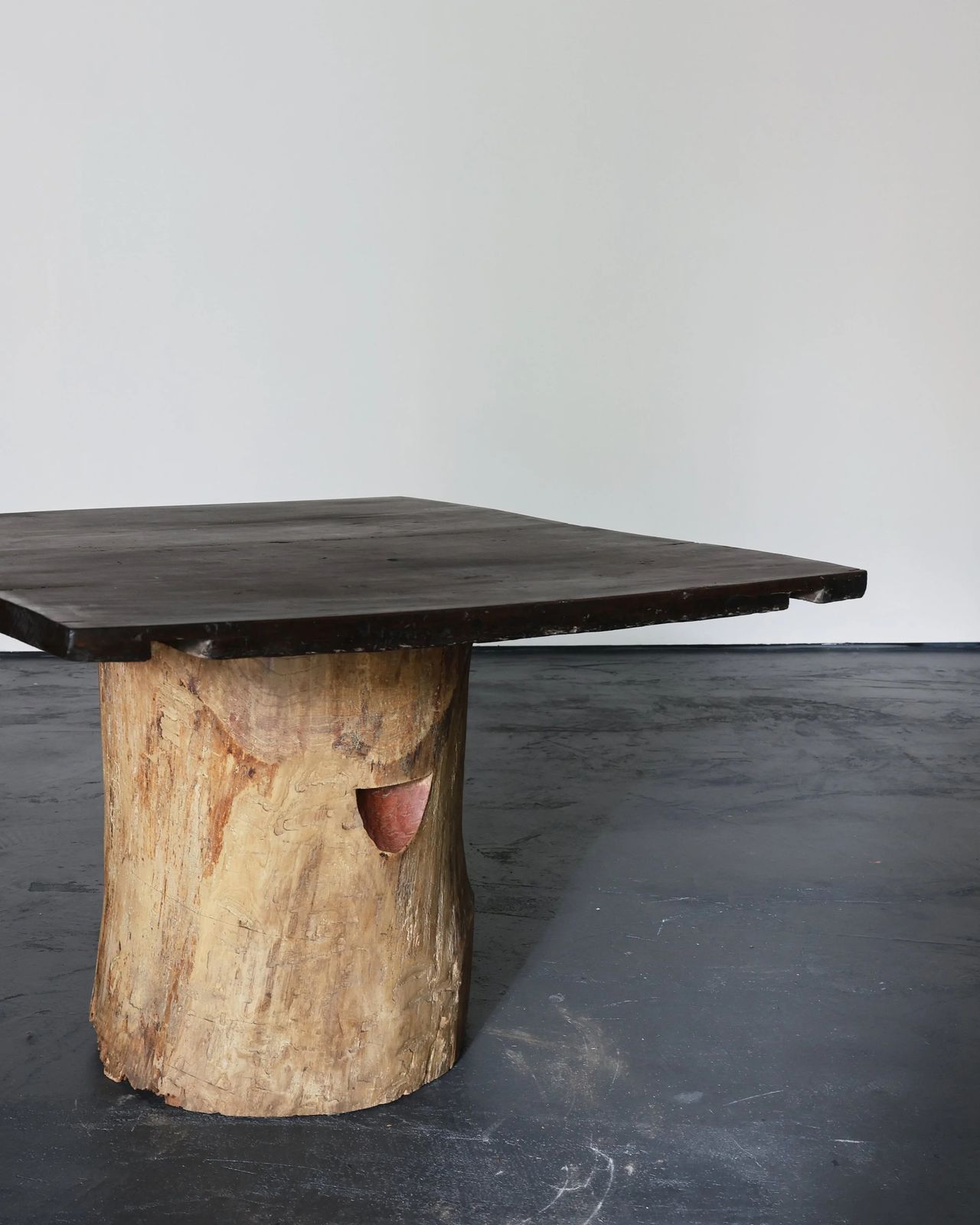 Large Dug Out Japanese Cedar Coffee/Sofa Table (4) photo vinterior