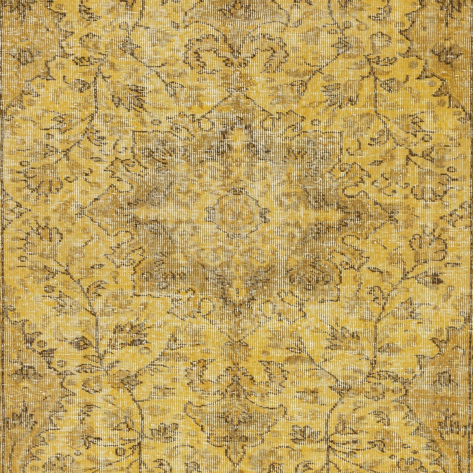 5x8 Ft Vintage Handmade Medallion Design Area Rug In Yellow For Modern Interiors photo Textiles