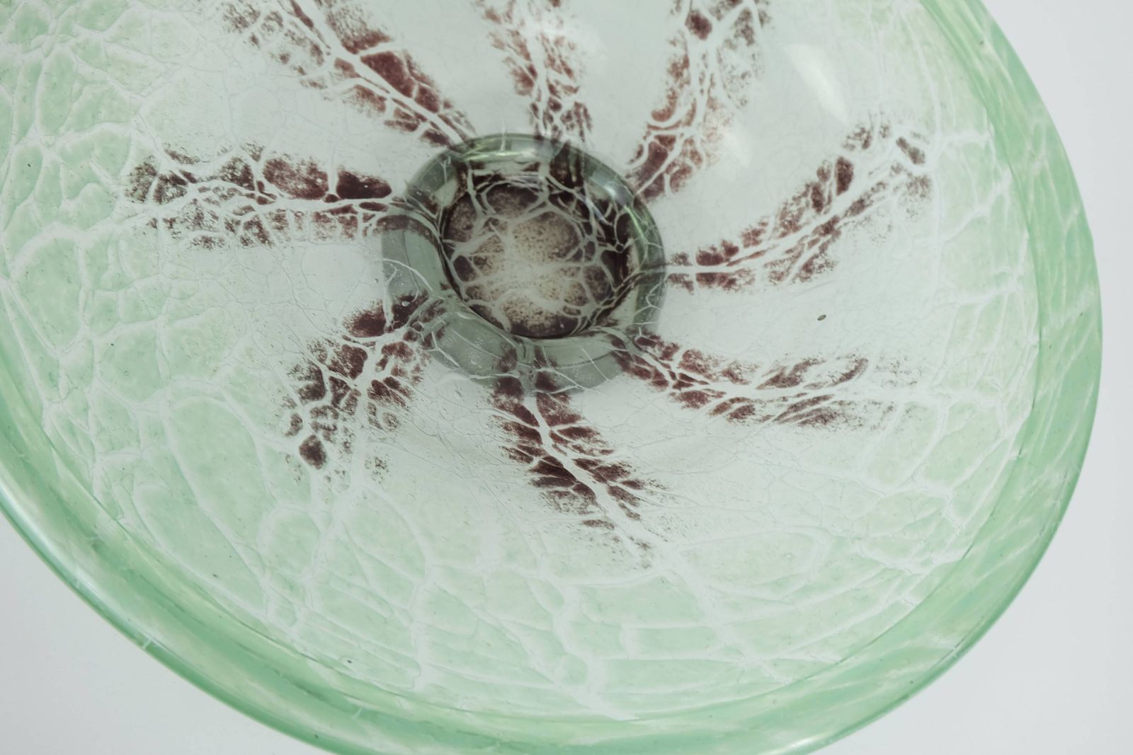 Fantastic Large Wmf Art Deco Ikora Glass Bowl Karl Wiedmann 1930s Green And photo vinterior