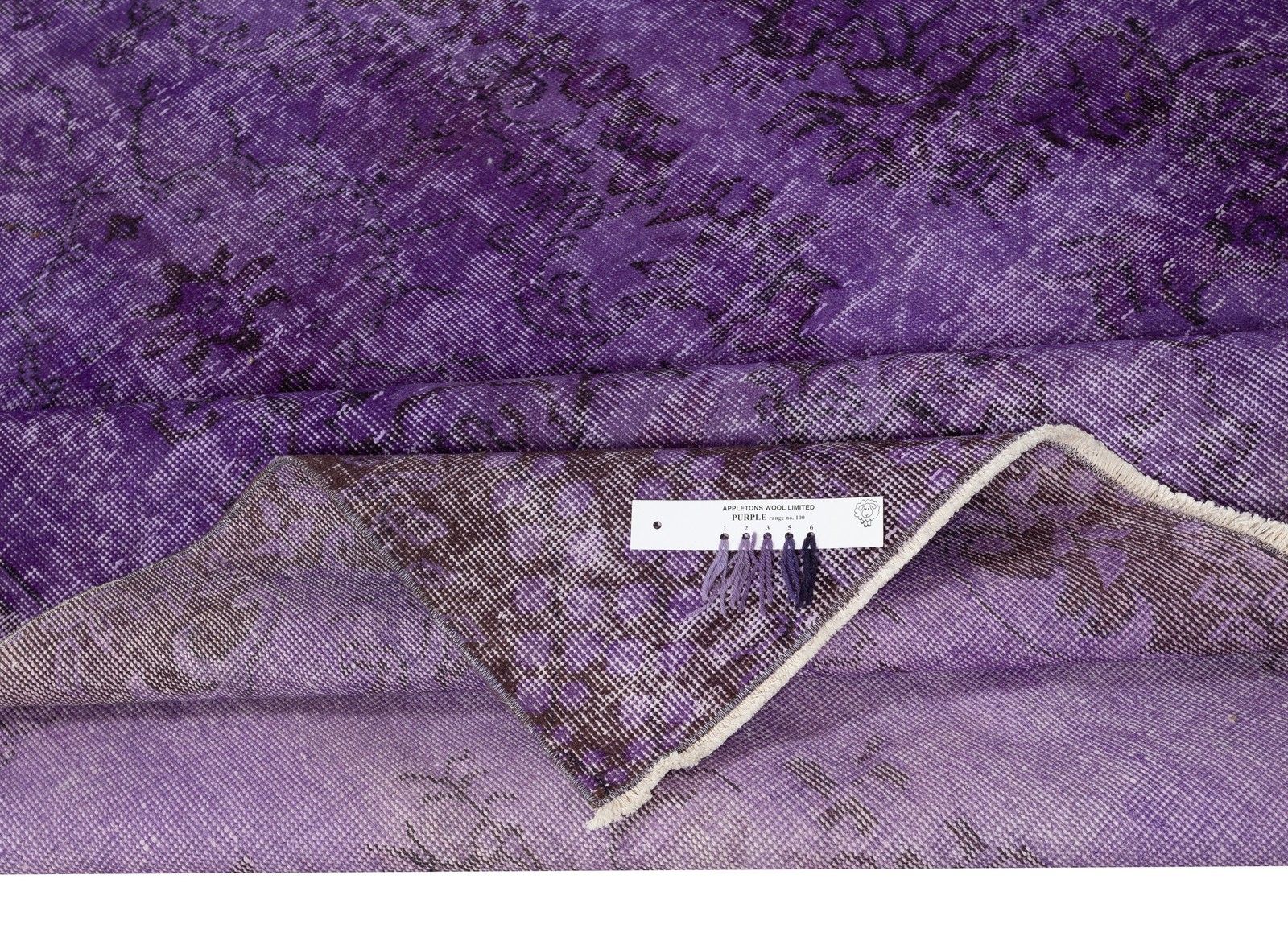 6.5x10.6 Ft Vintage Handmade Turkish Rug Overdyed In Purple For Modern Interiors photo for sale