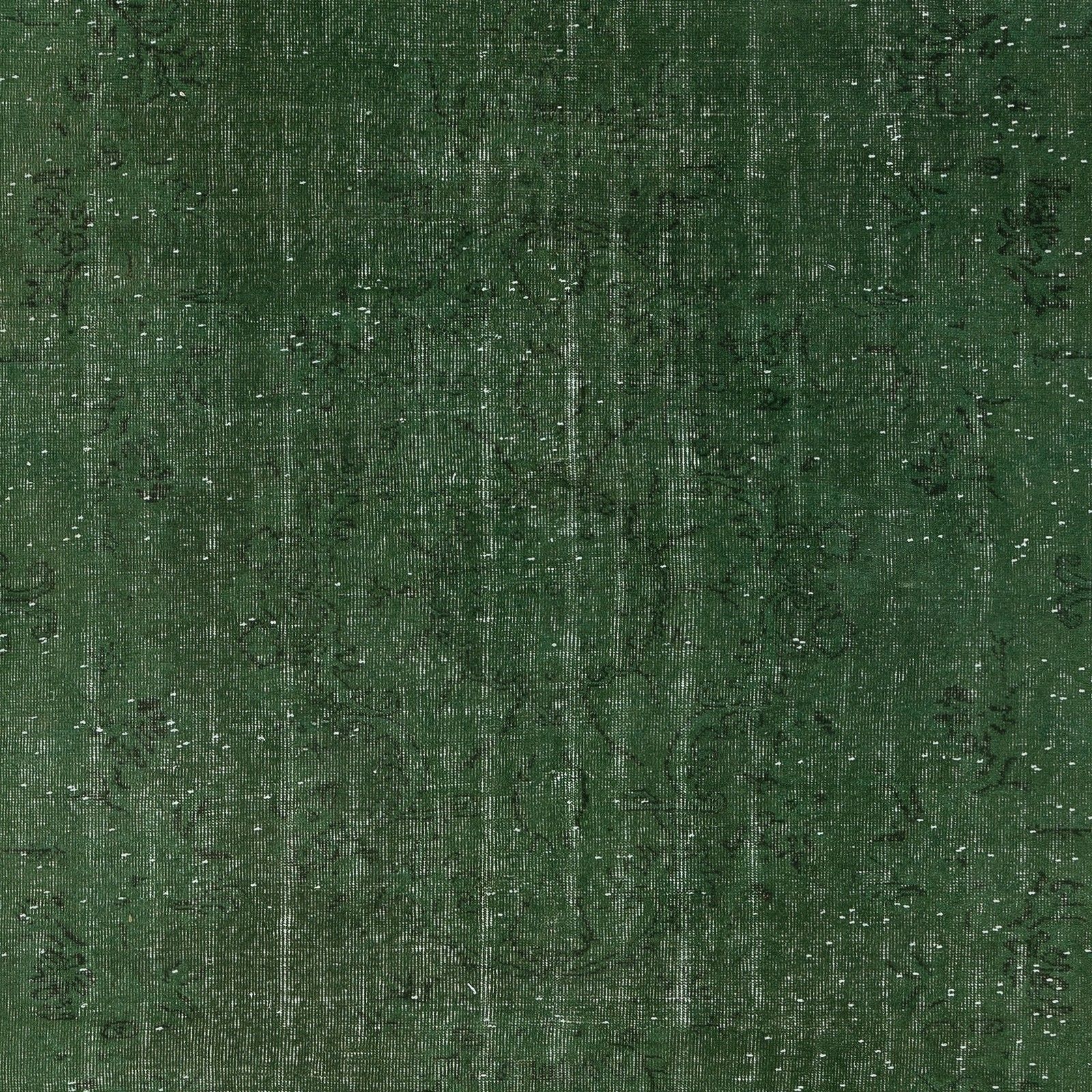 6.6x10 Ft Handmade Turkish Area Rug. Vintage Overdyed Green Rug For Modern Home photo Textiles