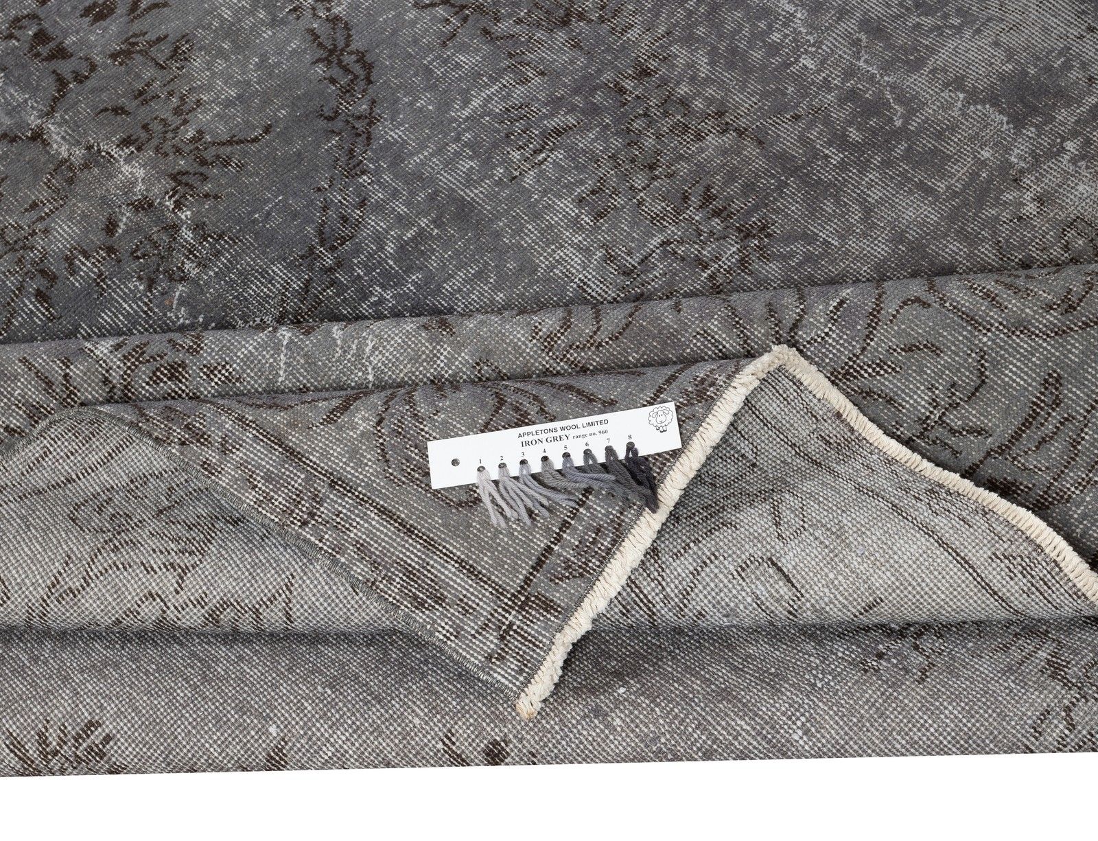 6.7x10.3 Ft Gray Vintage Wool Area Rug. Modern Hand Knotted Carpet photo for sale