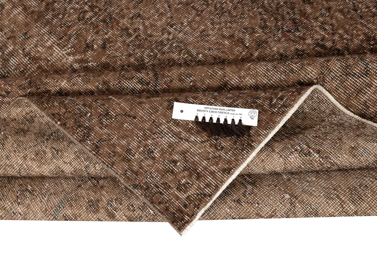5.5x9 Ft Handmade Turkish Rug. Vintage Brown Redyed Carpet For Living Room photo for sale