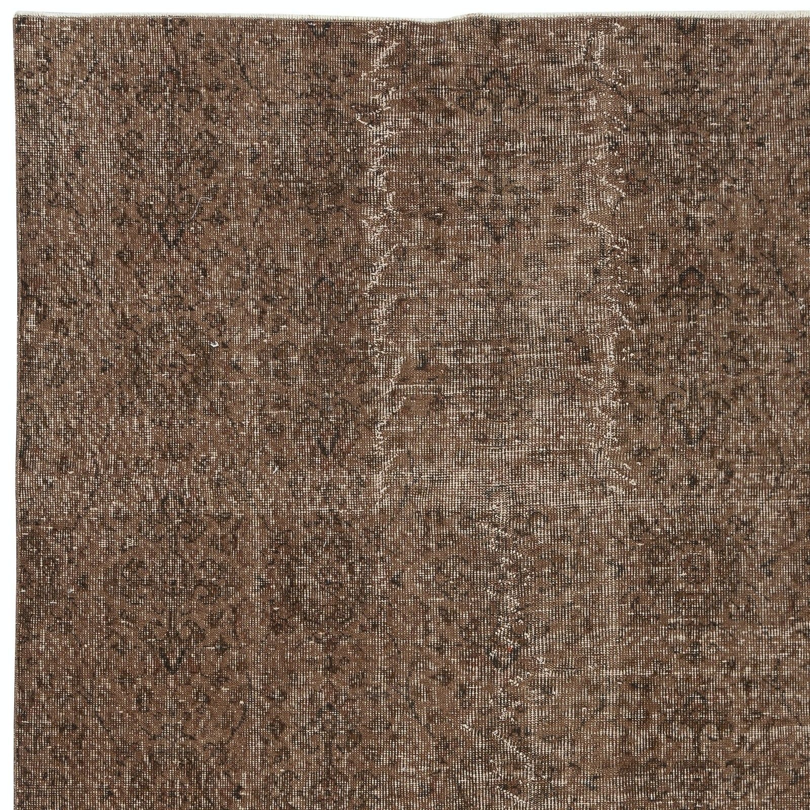 5.5x9 Ft Handmade Turkish Rug. Vintage Brown Redyed Carpet For Living Room photo 472.0