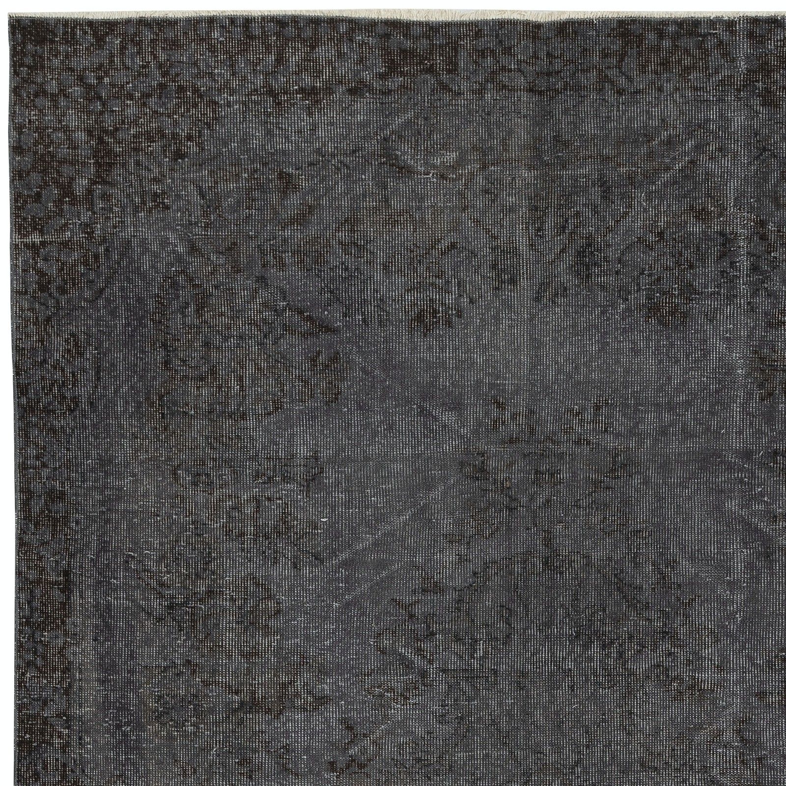 5.6x8.7 Ft Vintage Handmade Turkish Area Rug Redyed In Gray For Modern Interiors photo 476.0