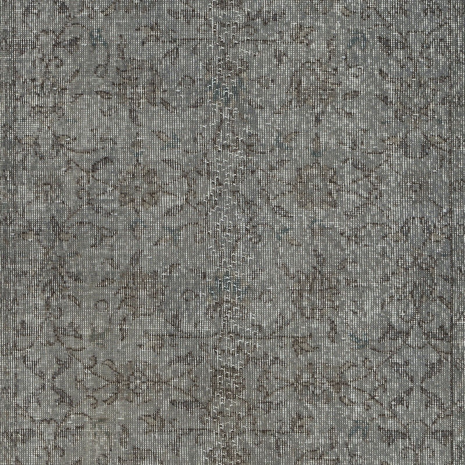 3.8x6.8 Ft Gray Overdyed Vintage Rug For Modern Interiors. Handknotted In Turkey photo Textiles