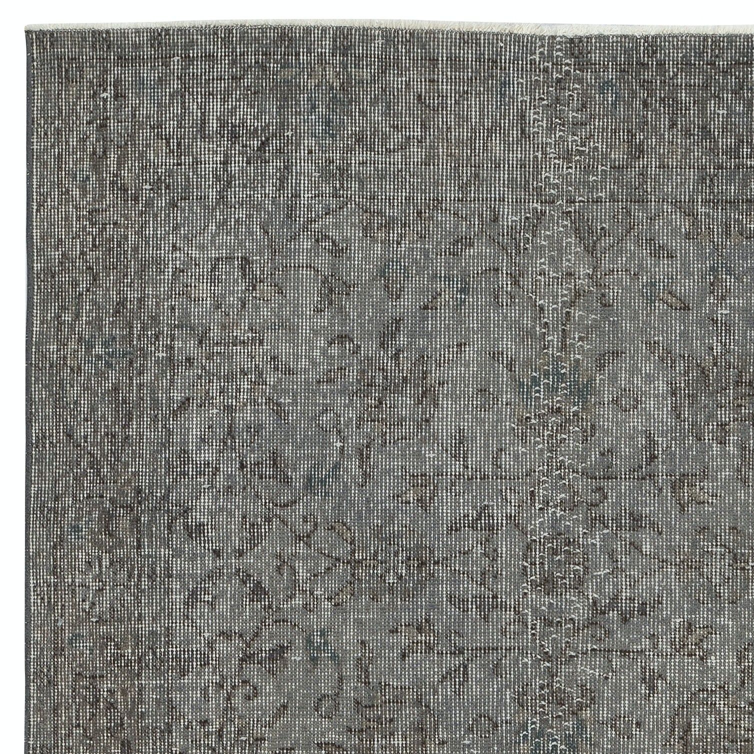 3.8x6.8 Ft Gray Overdyed Vintage Rug For Modern Interiors. Handknotted In Turkey photo 256.0