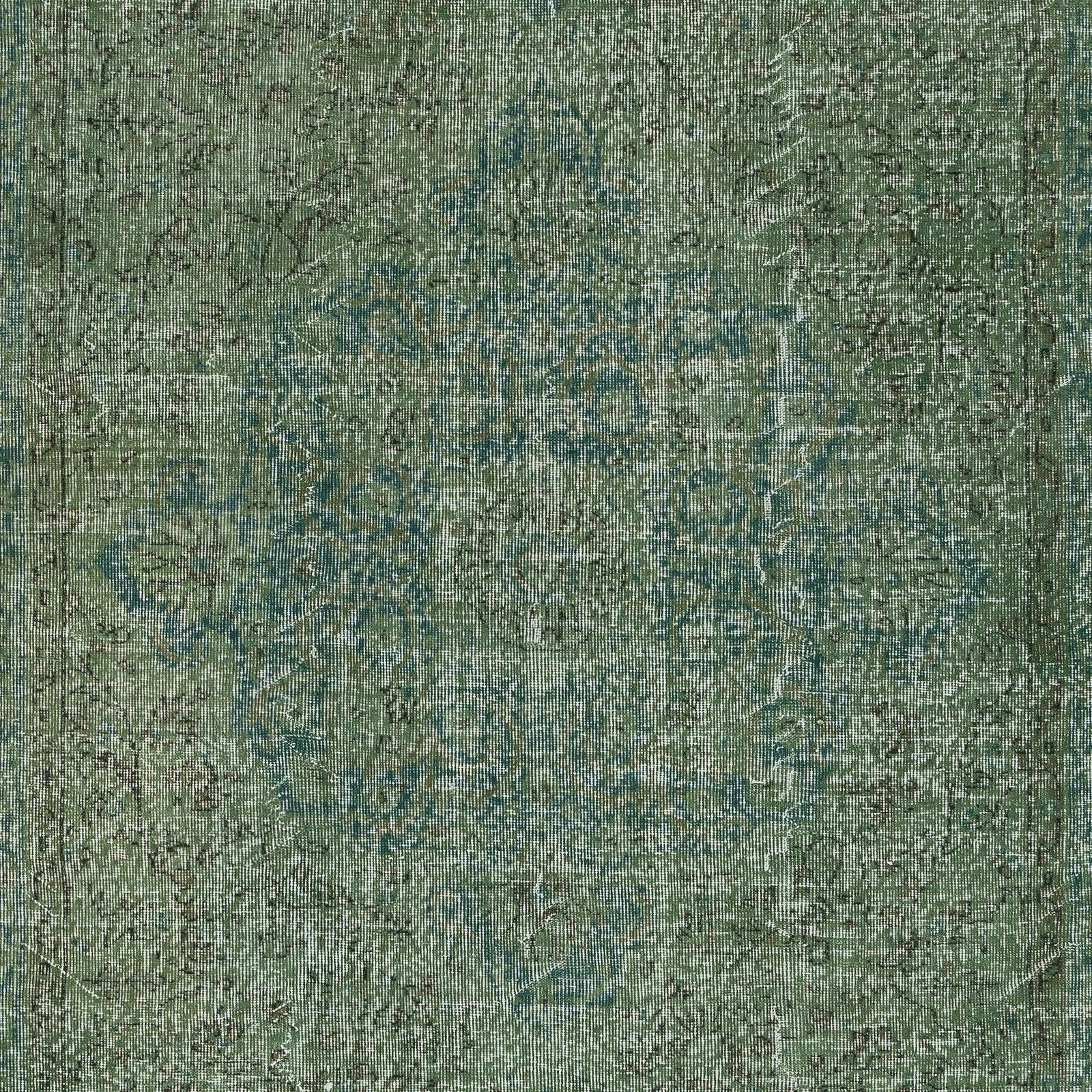 6x10 Ft Vintage Handmade Turkish Wool Rug Redyed In Green For Modern Interiors photo Textiles
