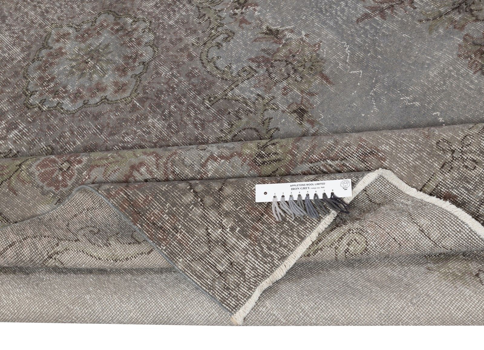 7x10.2 Ft Gray Overdyed Area Rug, Handknotted And Handwoven In Turkey photo for sale
