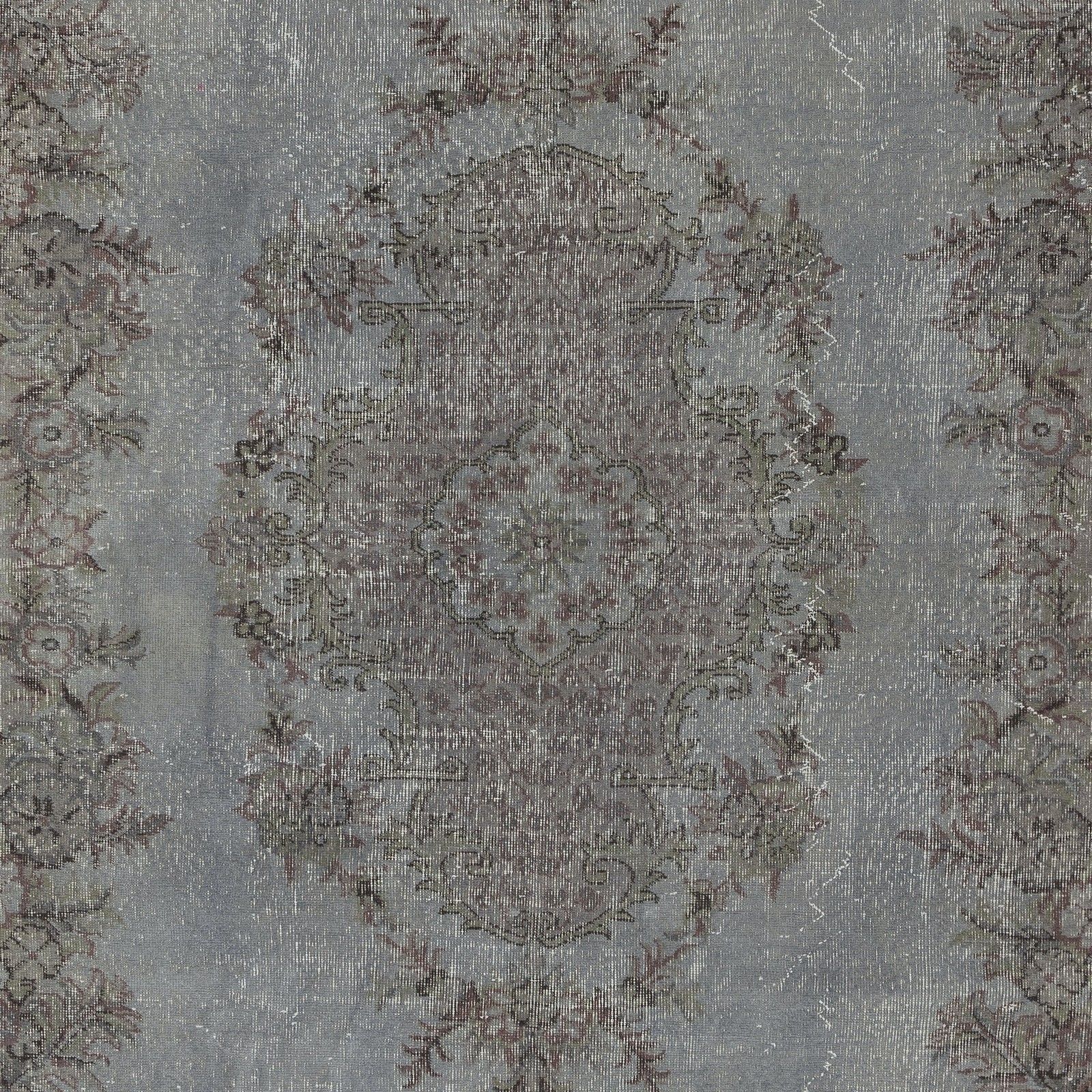 7x10.2 Ft Gray Overdyed Area Rug, Handknotted And Handwoven In Turkey photo Textiles