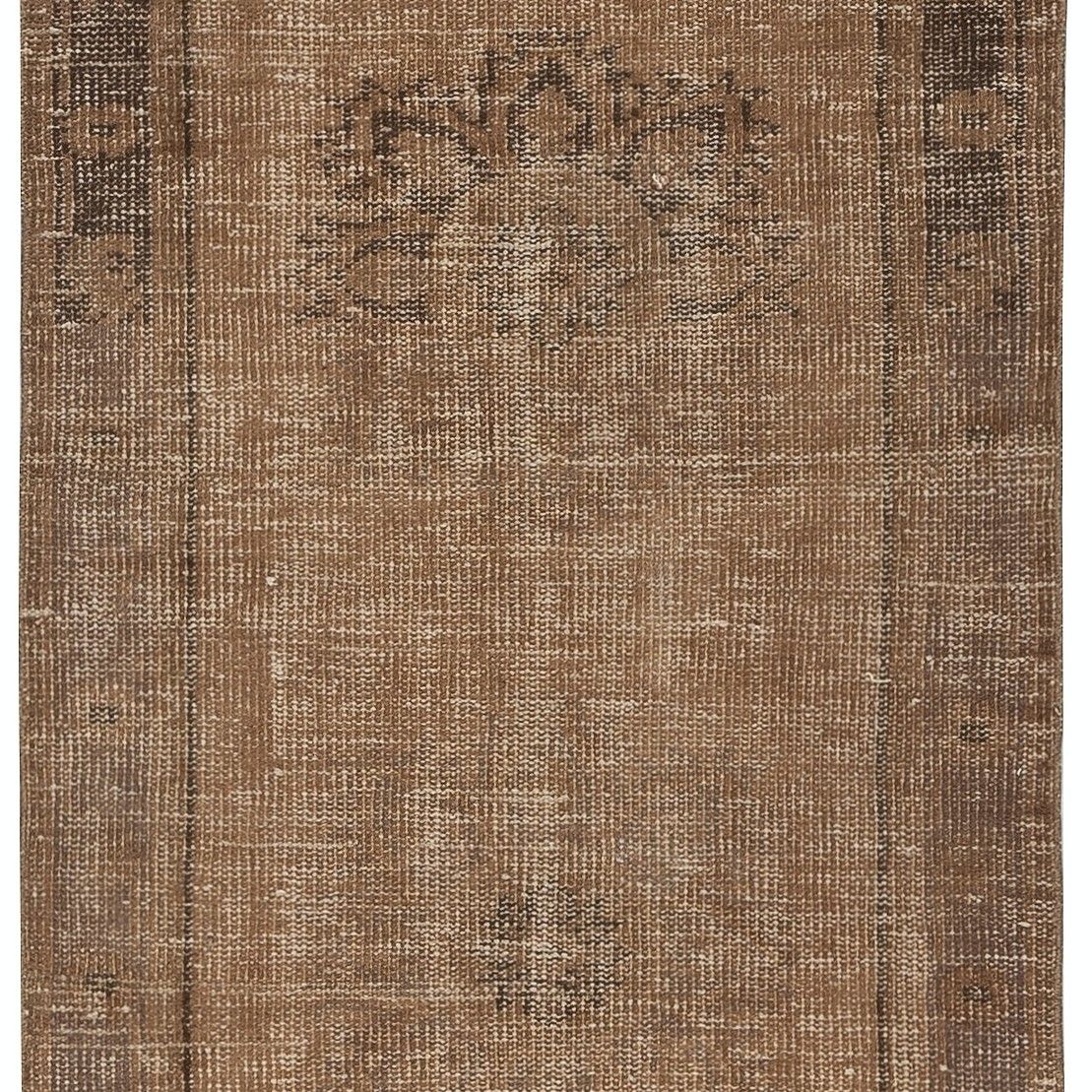 2.5x9.6 Ft Brown Hallway Runner Rug. Vintage Corridor Rug. Handmade Stair Rug photo Textiles