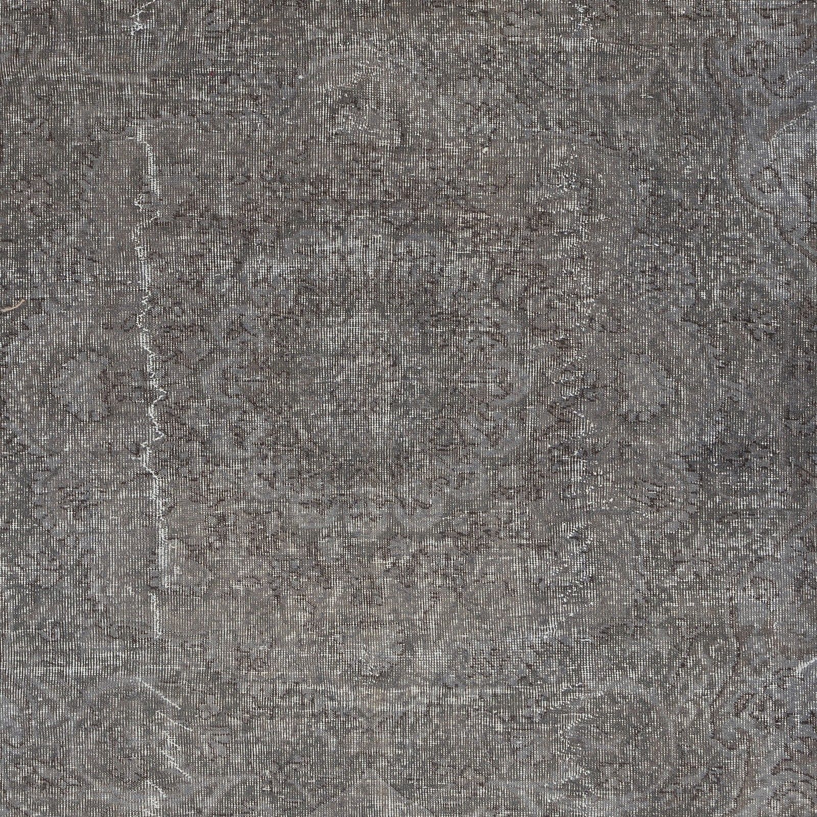 6.6x9 Ft Hand Knotted Vintage Gray Wool Rug. Modern Turkish Overdyed Rug photo Textiles