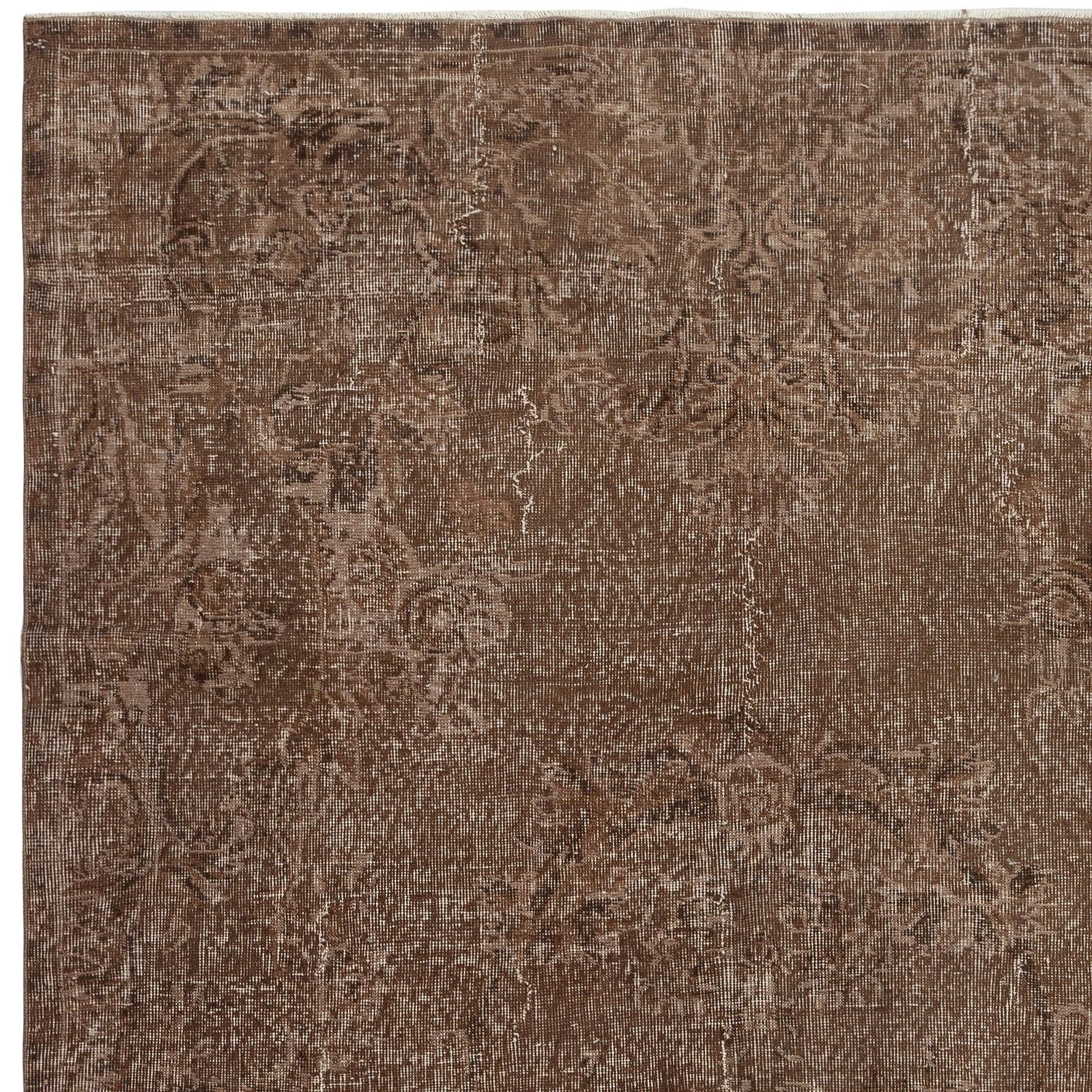 6.3x10.7 Ft Vintage Handmade Turkish Rug Redyed In Brown For Modern Interiors photo 703.0