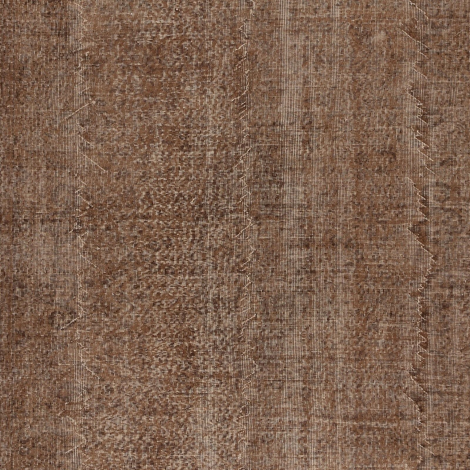 6.5x9.5 Ft Vintage Handmade Turkish Rug Overdyed In Brown For Modern Interiors photo Textiles