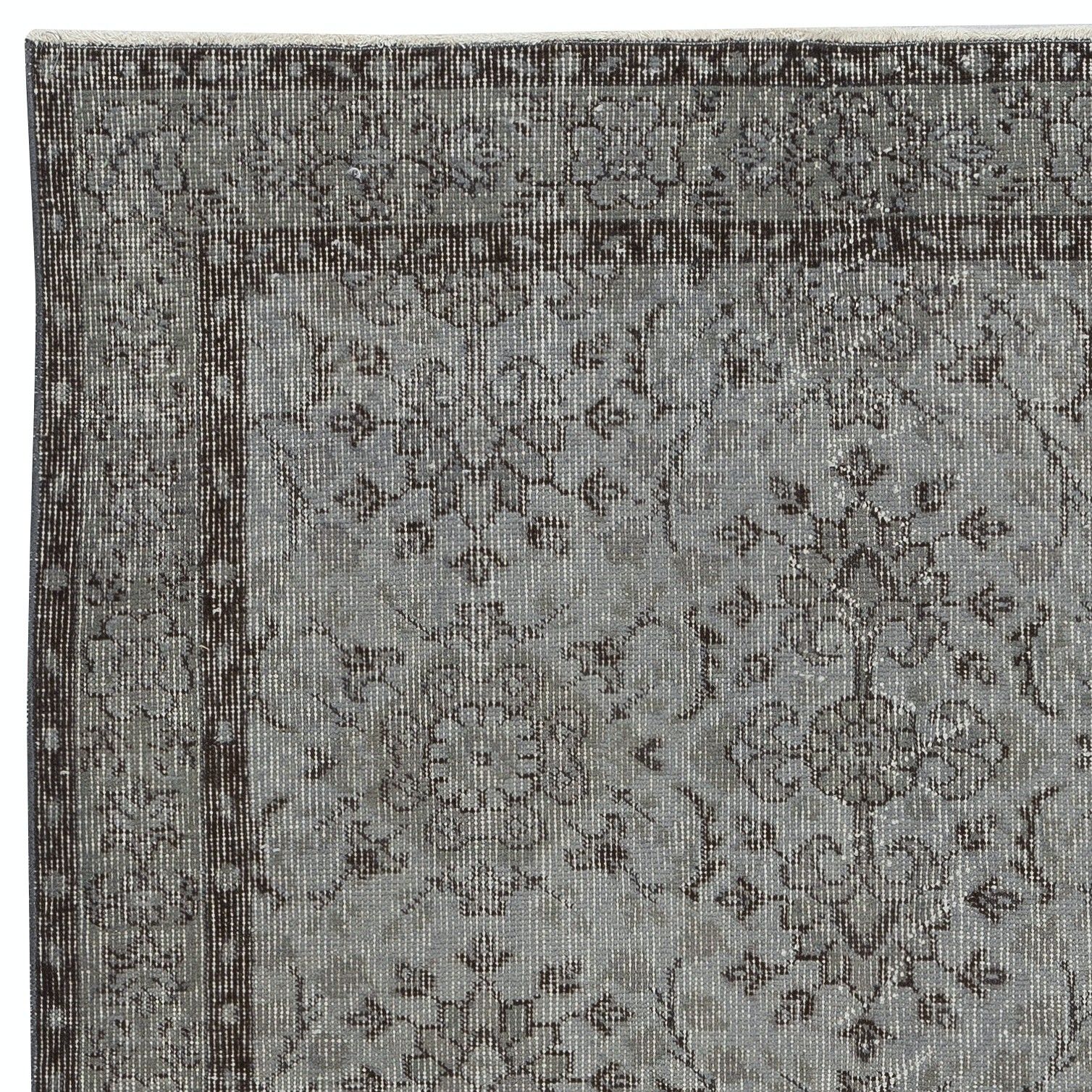 4x7 Ft Vintage Handmade Wool Rug. Gray Turkish Rug For Modern Home And Office photo 259.0