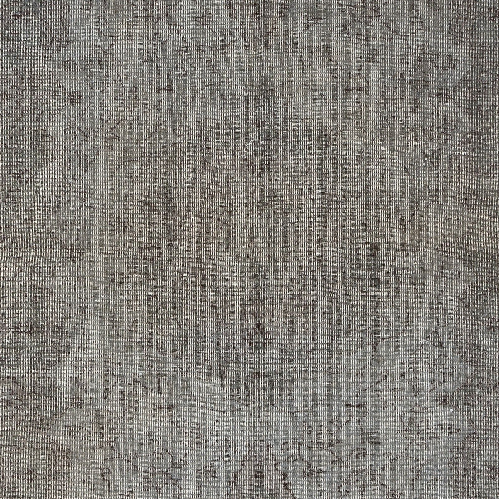 5.4x8.4 Ft Gray Overdyed Vintage Rug For Modern Interiors. Handmade In Turkey photo Textiles