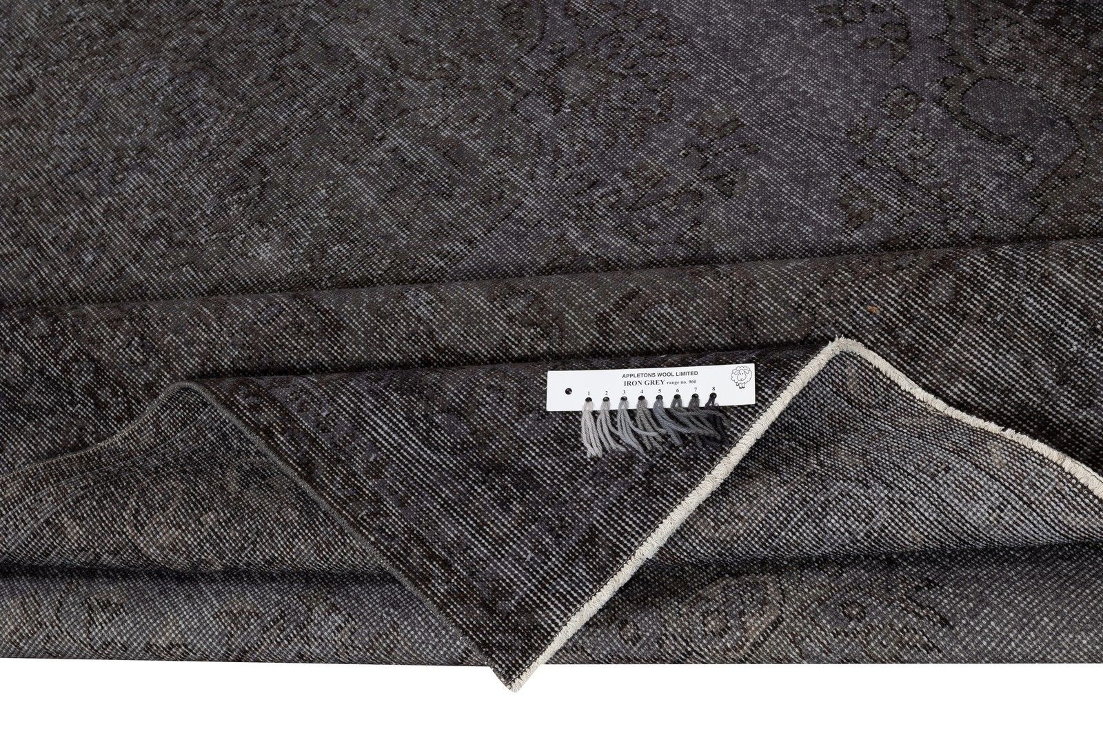 6.5x10.5 Ft Gray Overdyed Vintage Rug For Modern Interior. Handknotted In Turkey photo for sale
