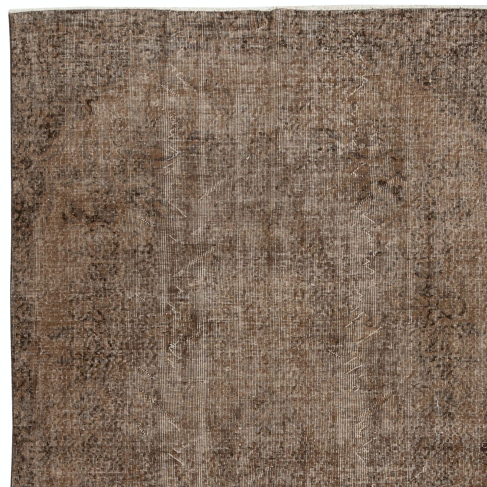 5x8.4 Ft Vintage Handmade Turkish Rug Overdyed In Brown For Modern Interiors photo 405.0