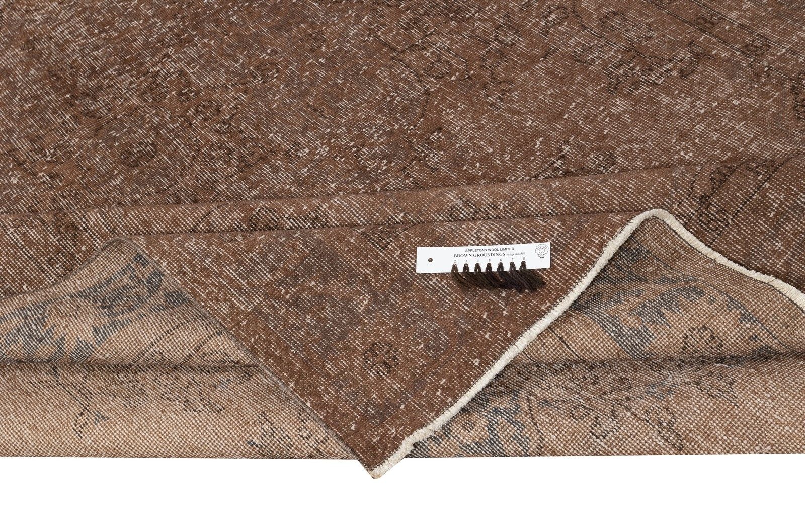 6.8x10.7 Ft Vintage Handmade Turkish Rug Redyed In Brown For Modern Interiors photo for sale