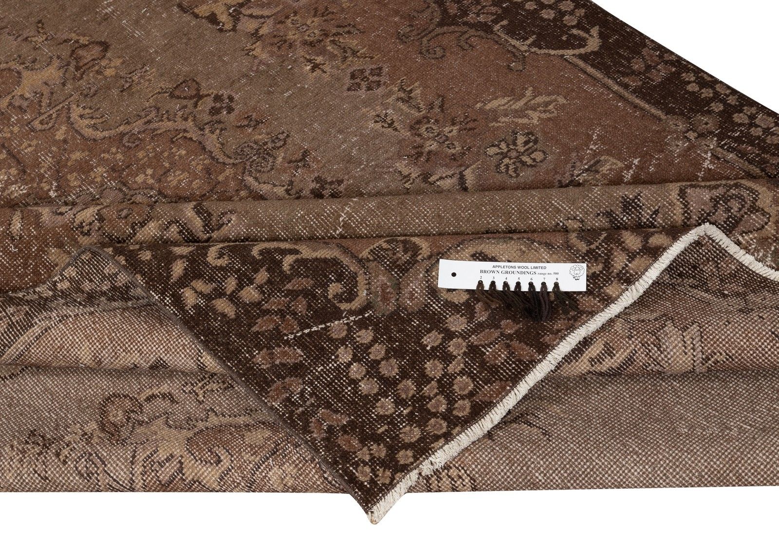 5.6x9.4 Ft Vintage Rug Redyed In Brown For Modern Interiors. Handmade In Turkey photo for sale