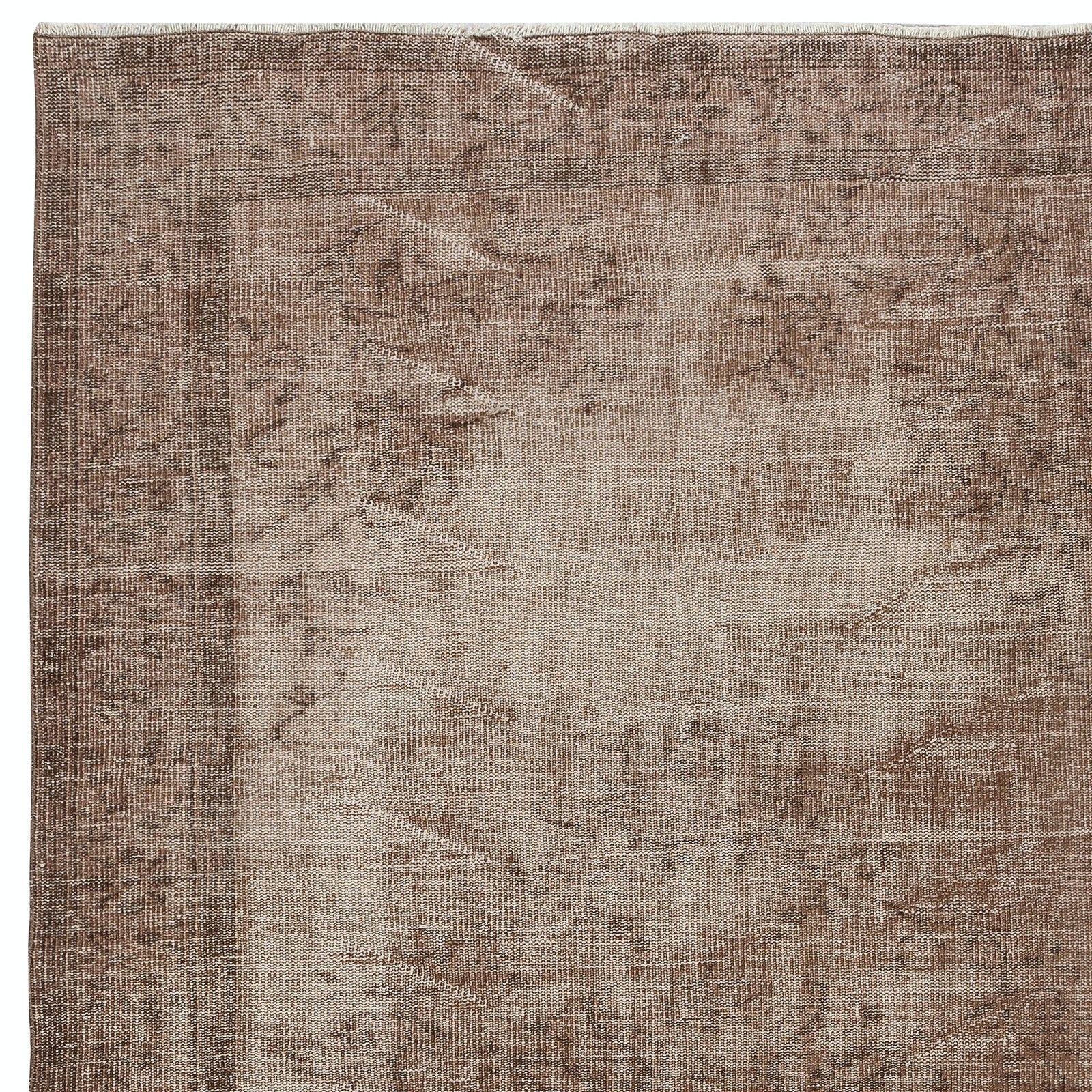5.8x10.2 Ft Vintage Handmade Turkish Rug Overdyed In Brown For Modern Interiors photo 569.0