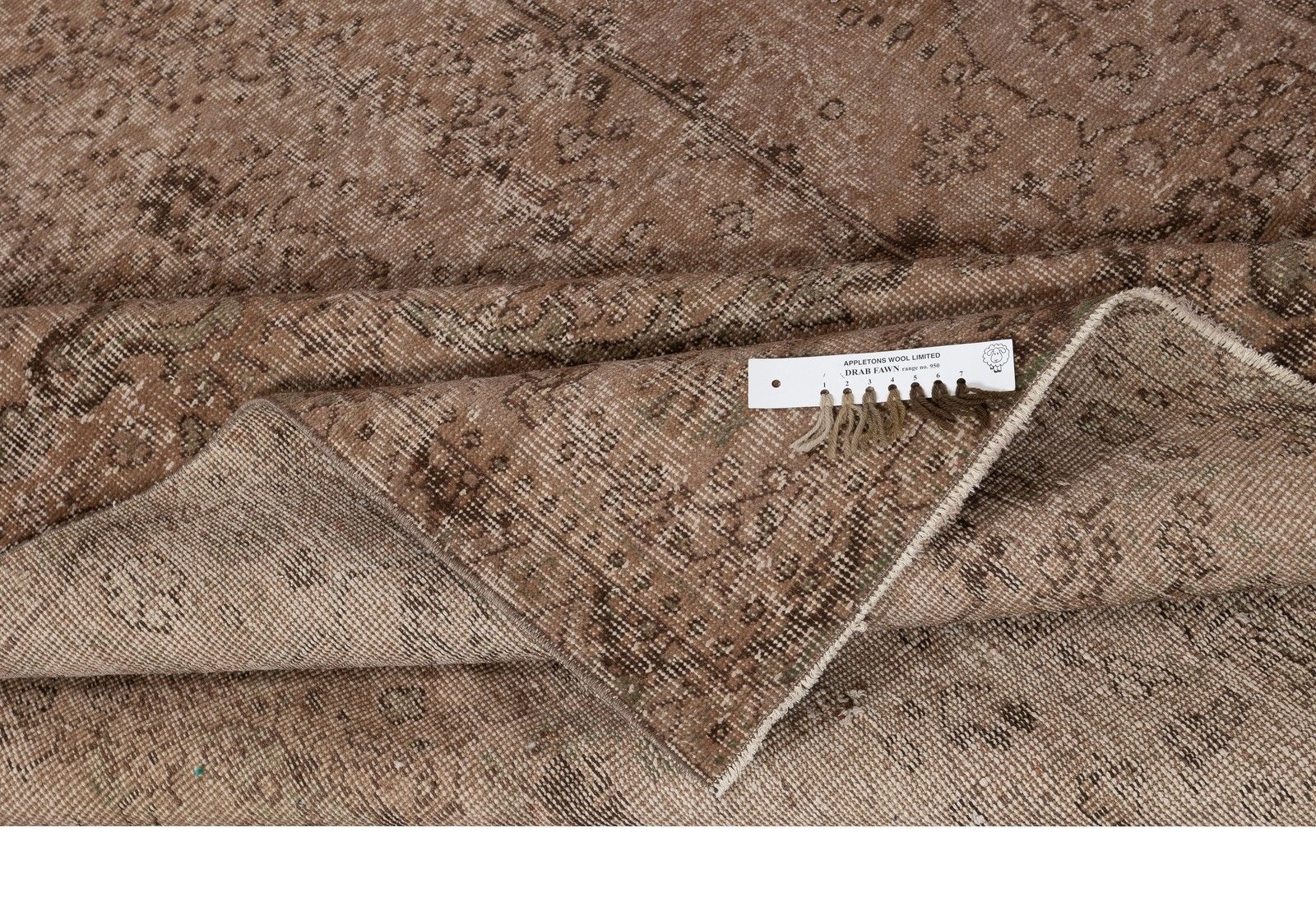 6x9.8 Ft Vintage Rug Overdyed In Brown For Modern Interiors. Handmade In Turkey photo for sale
