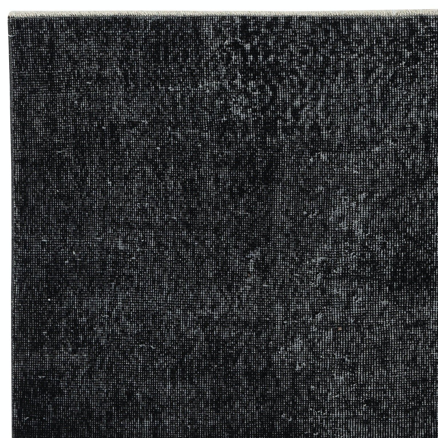 3.7x6.7 Ft Black Overdyed Handmade Rug. Vintage Turkish Area Rug For Living Room photo 262.0
