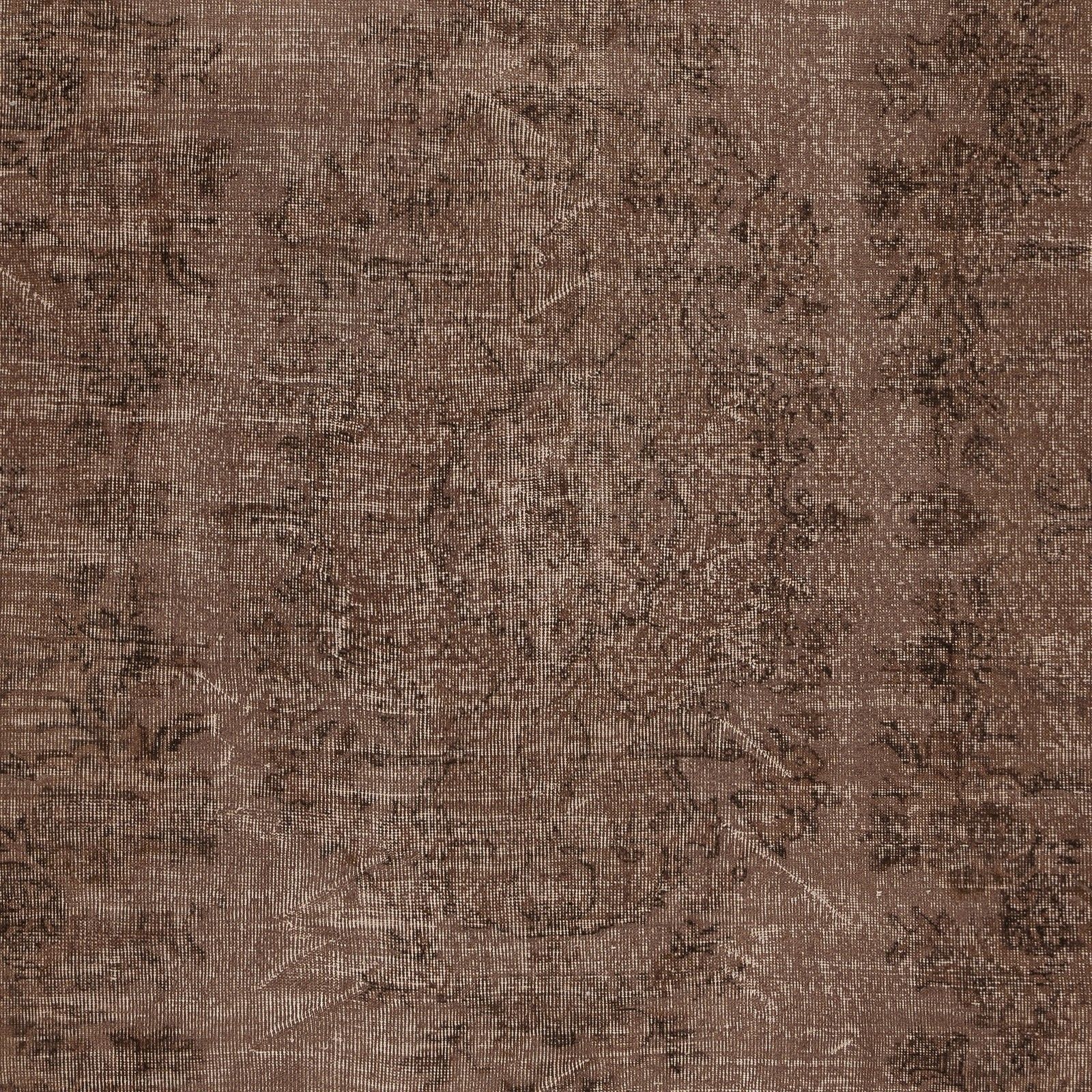 6.8x10 Ft Handmade Vintage Turkish Rug Overdyed In Brown For Modern Interiors photo Textiles