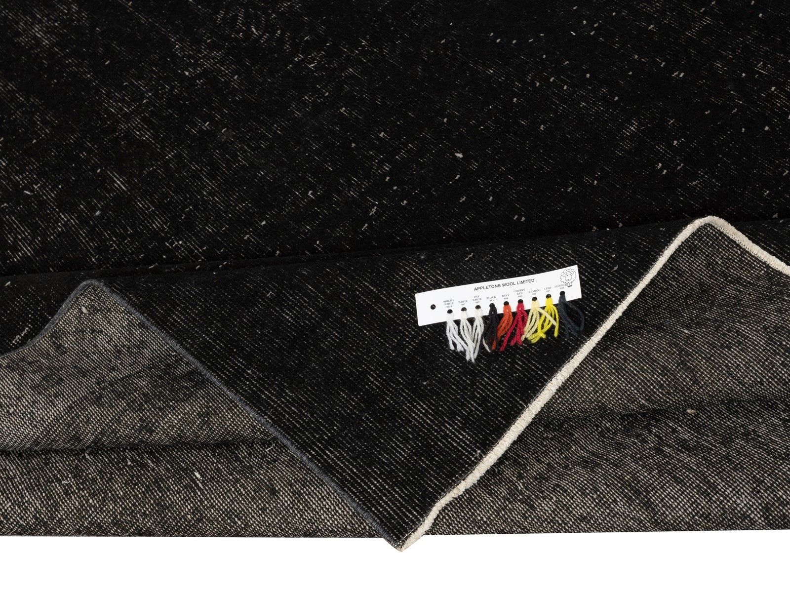 6x9.5 Ft Plain Black Overdyed Area Rug, Handknotted And Handwoven In Turkey photo for sale