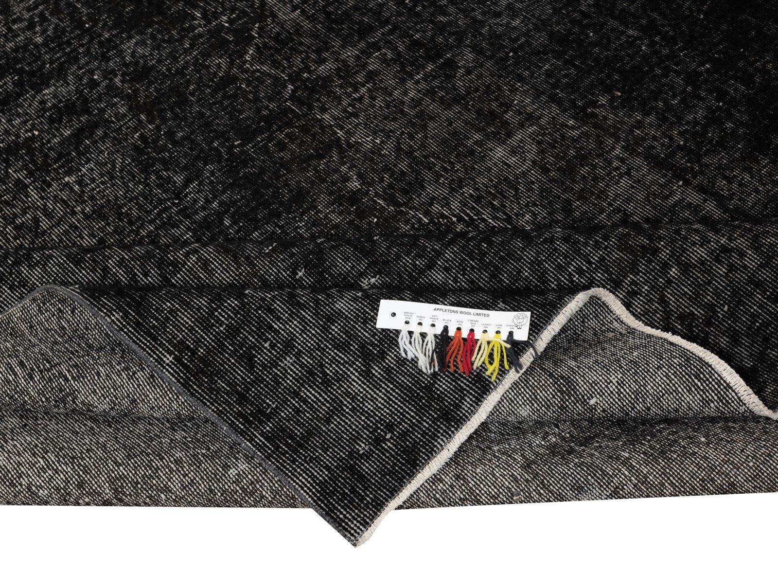6.3x10 Ft Vintage Handmade Turkish Area Rug Redyed In Black For Modern Interiors photo for sale