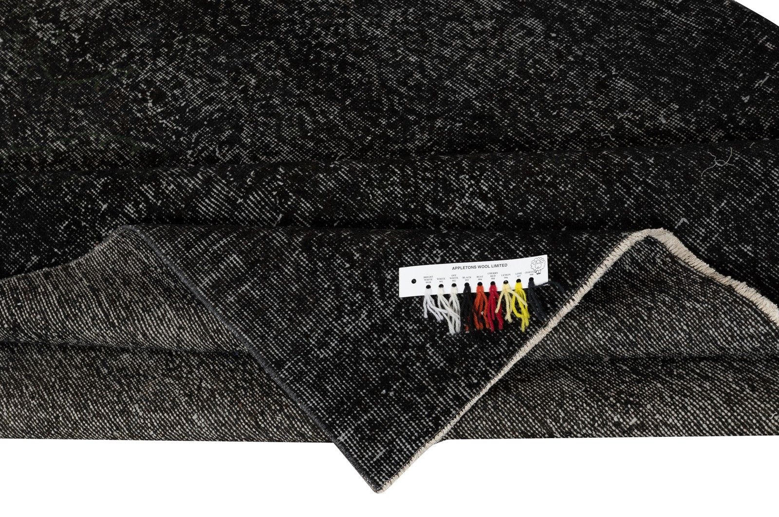 5.6x9 Ft Plain Black Overdyed Area Rug, Handknotted And Handwoven In Turkey photo for sale