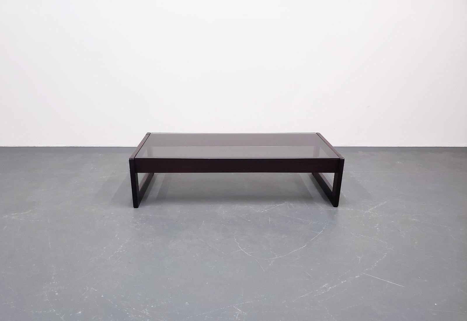 photo for sale Percival Lafer – Model Mp 97 Rosewood & Smoked Glass Coffee Table, Brazil, 1970s