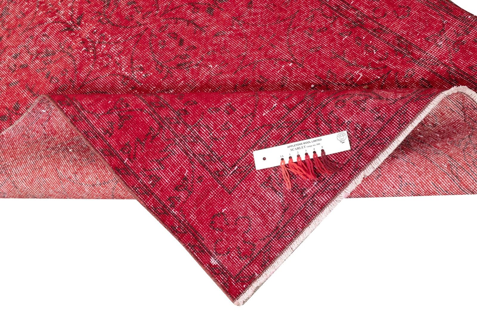 3.7x7 Ft Modern Turkish Wool Rug. Vintage Red Overdyed Handmade Area Rug photo for sale
