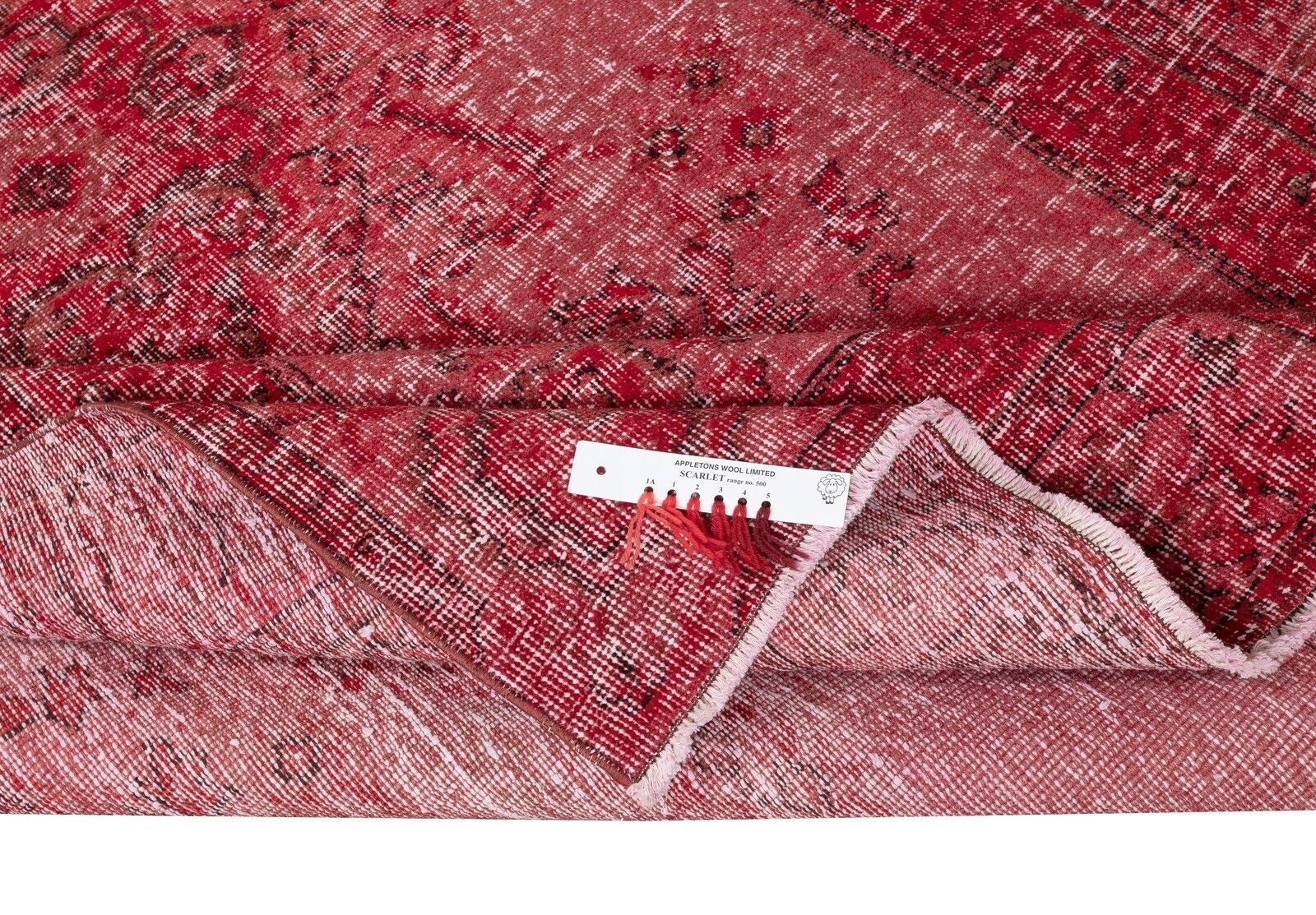 6x9 Ft Vintage Handmade Turkish Wool Area Rug Redyed In Red For Modern Interiors photo for sale