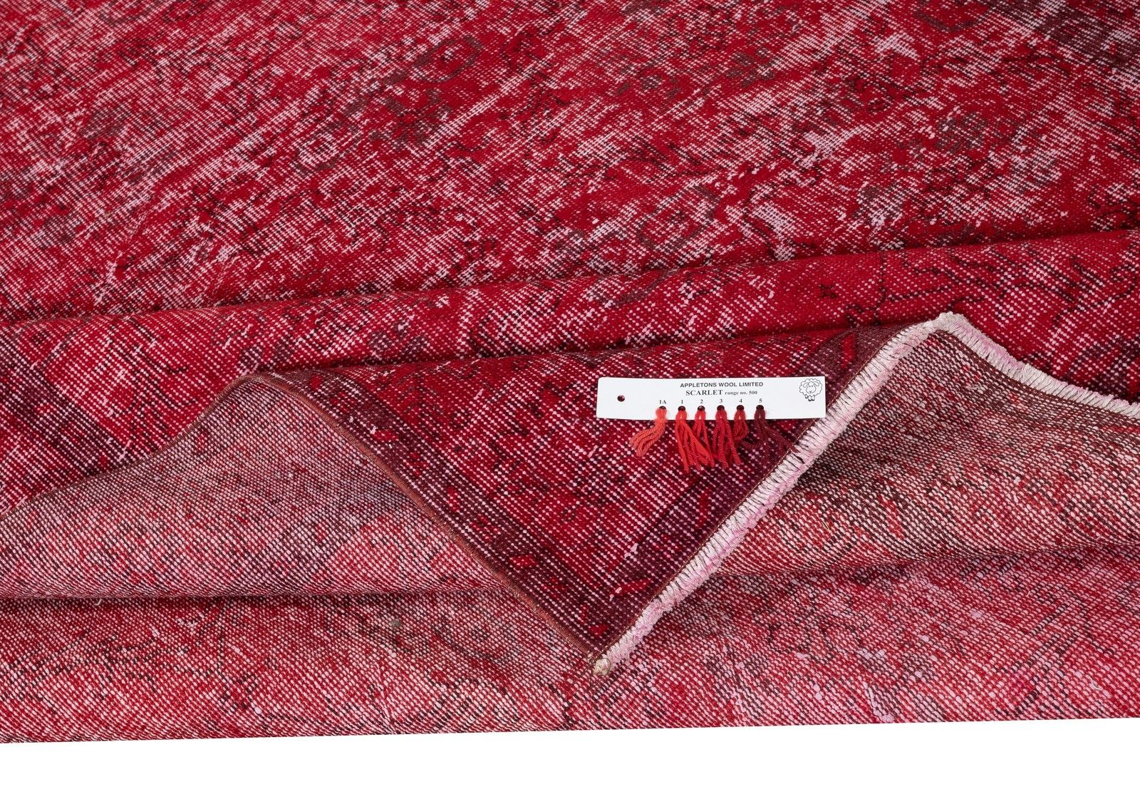 6.4x9.6 Ft Vintage Turkish Rug. Overdyed Red, Handmade Rug For Modern Interiors photo for sale