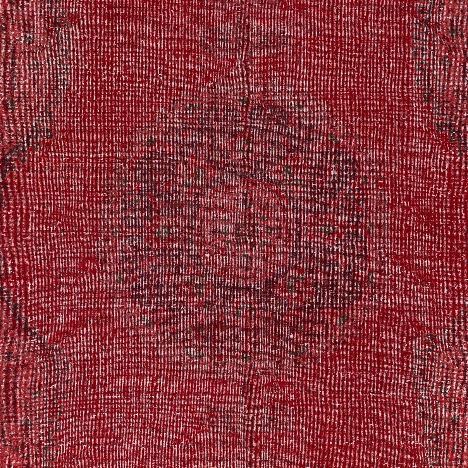 6.8x10.7 Ft Vintage Red Area Rug. Handmade Turkish Rug For Contemporary Spaces photo Textiles