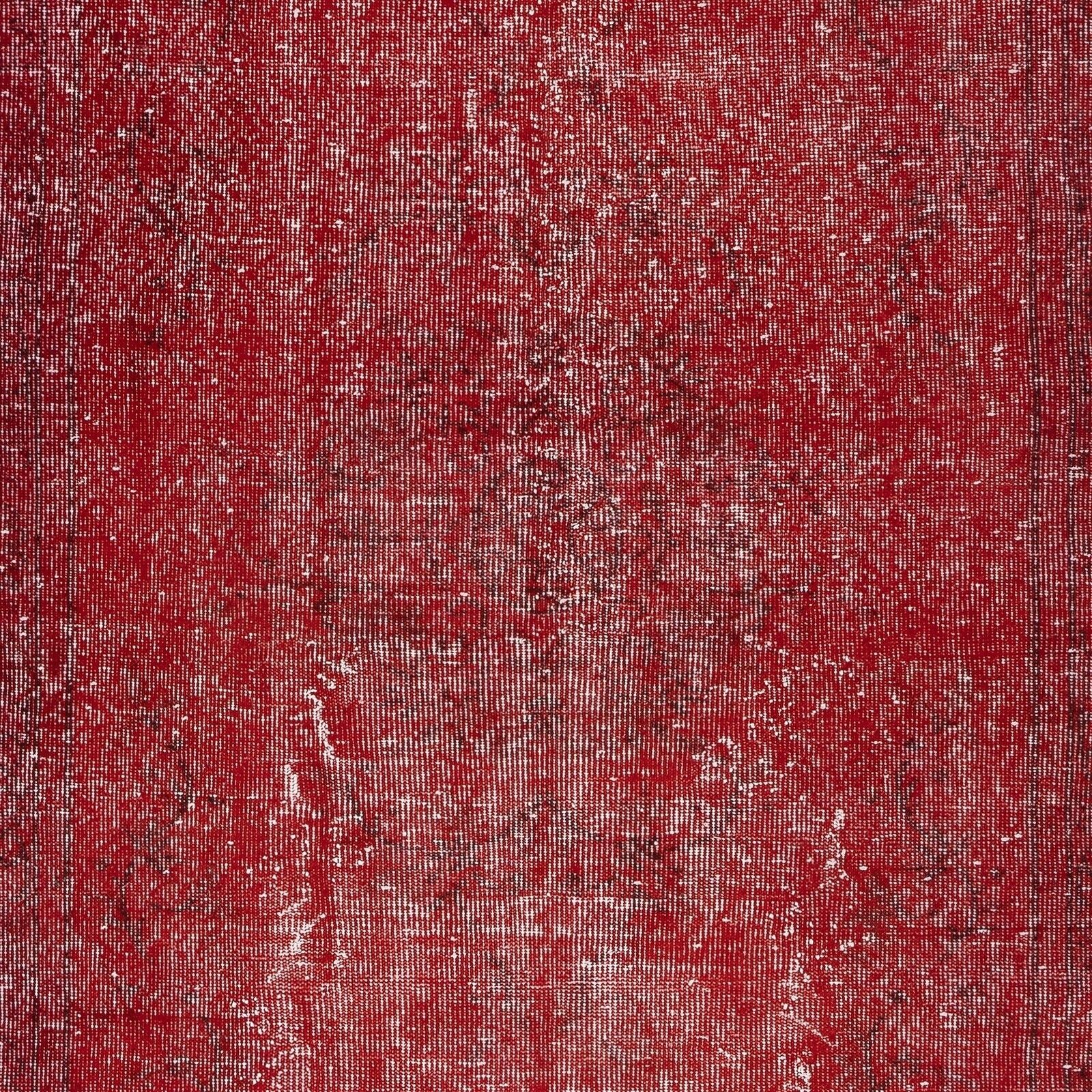 5.2x8.7 Ft Red Turkish Carpet For Bedroom. Vintage Handmade Rug For Living Room photo Textiles