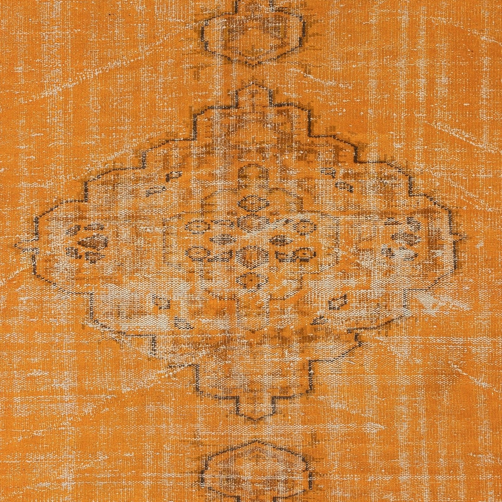5.6x8.5 Ft Orange Handmade Turkish Rug For Living Room, Bedroom & Dining Room photo Textiles