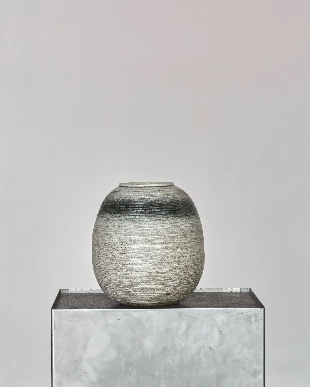 Two Tone Japanese Studio Ceramic Vessel photo for sale