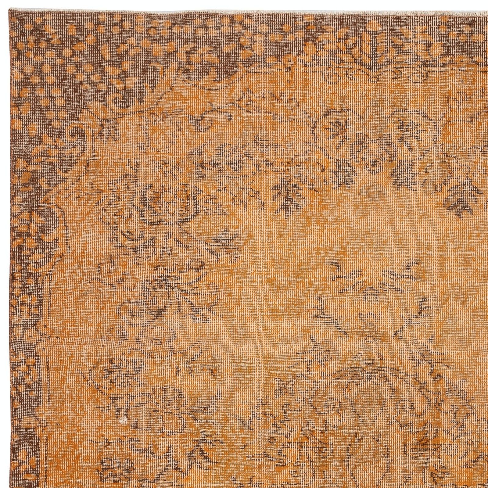 5.8x9 Ft Orange Redyed Vintage Rug For Modern Interiors. Handknotted In Turkey photo 502.0