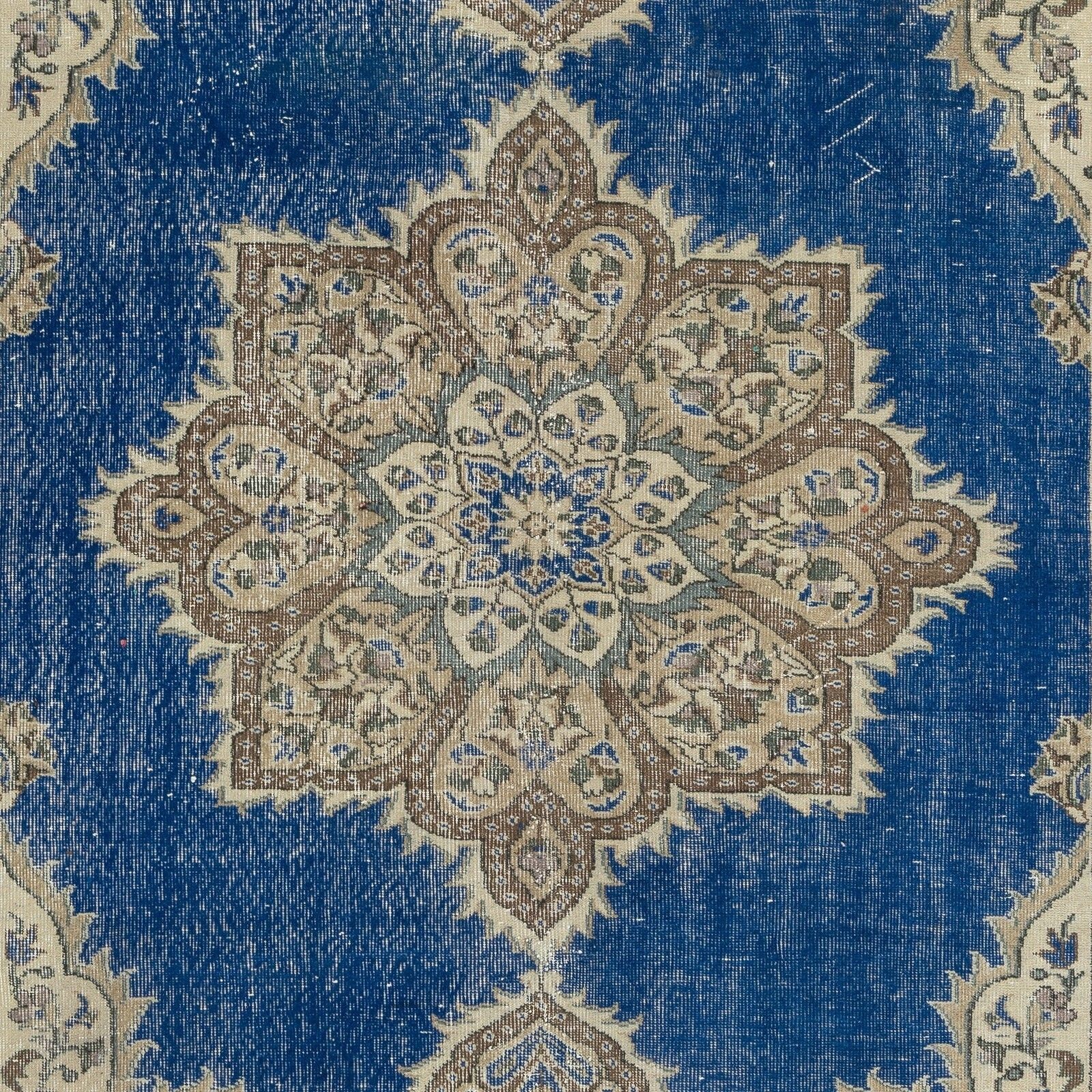 6.8x9.8 Ft Traditional Vintage Handmade Turkish Area Rug With Medallion Design photo Textiles