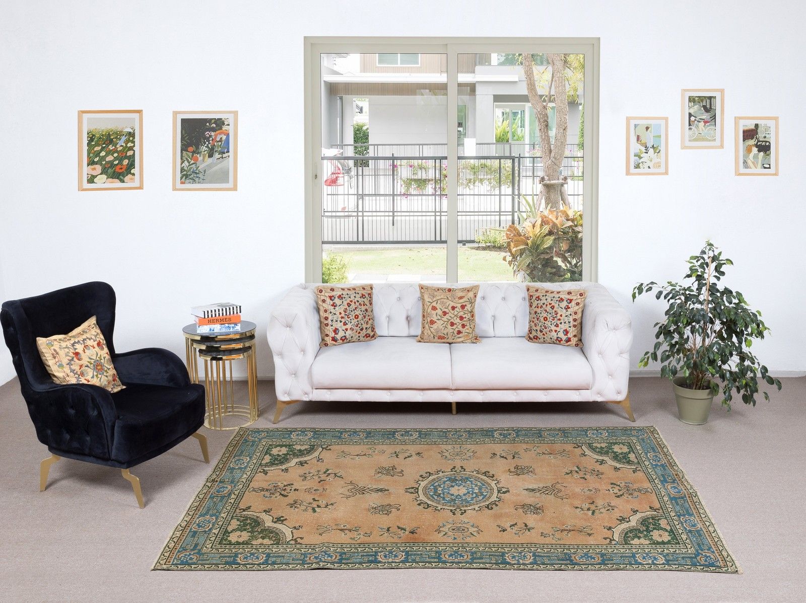 5.4x9 Ft Traditional Hand Knotted Vintage Turkish Red Rug. Handmade In Turkey photo furniture