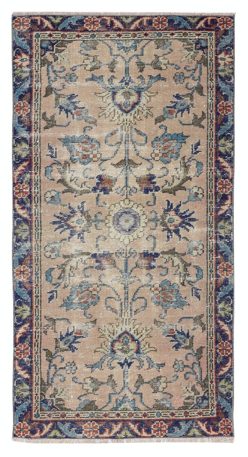 2.9x5.5 Ft Handmade Floral Pattern Turkish Rug For Bohemian & Classic Interiors