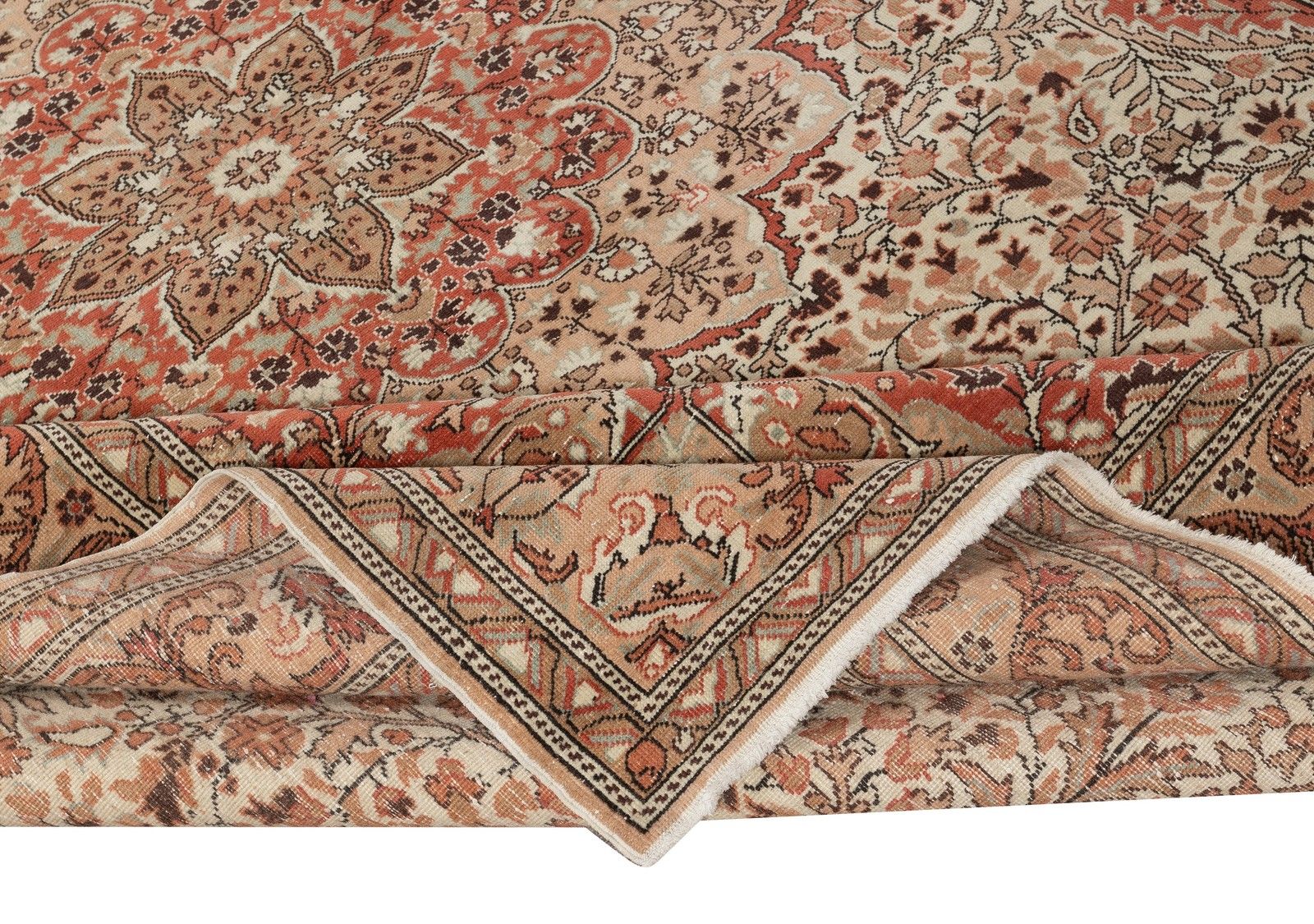 6.6x9.6 Ft Traditional Handmade Turkish Wool Rug With Classic Medallion Design photo for sale