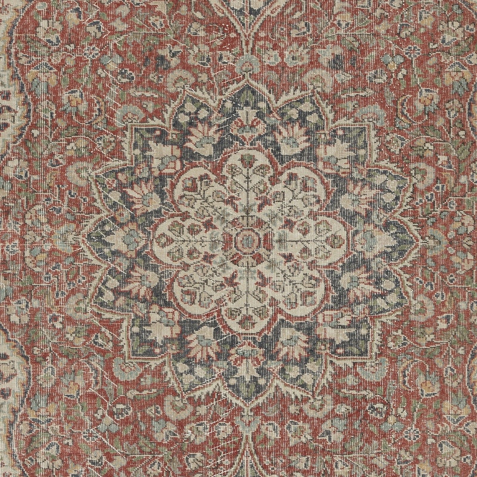 6.8x10.2 Ft Vintage Turkish Red Rug For Living Room Decor. Handmade Wool Carpet photo Textiles