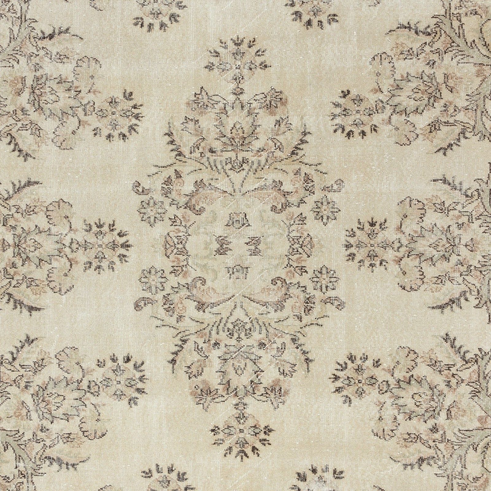 7x10.4 Ft Vintage Beige Handmade Wool Rug For Farmhouse, Cottage & Country House photo Textiles